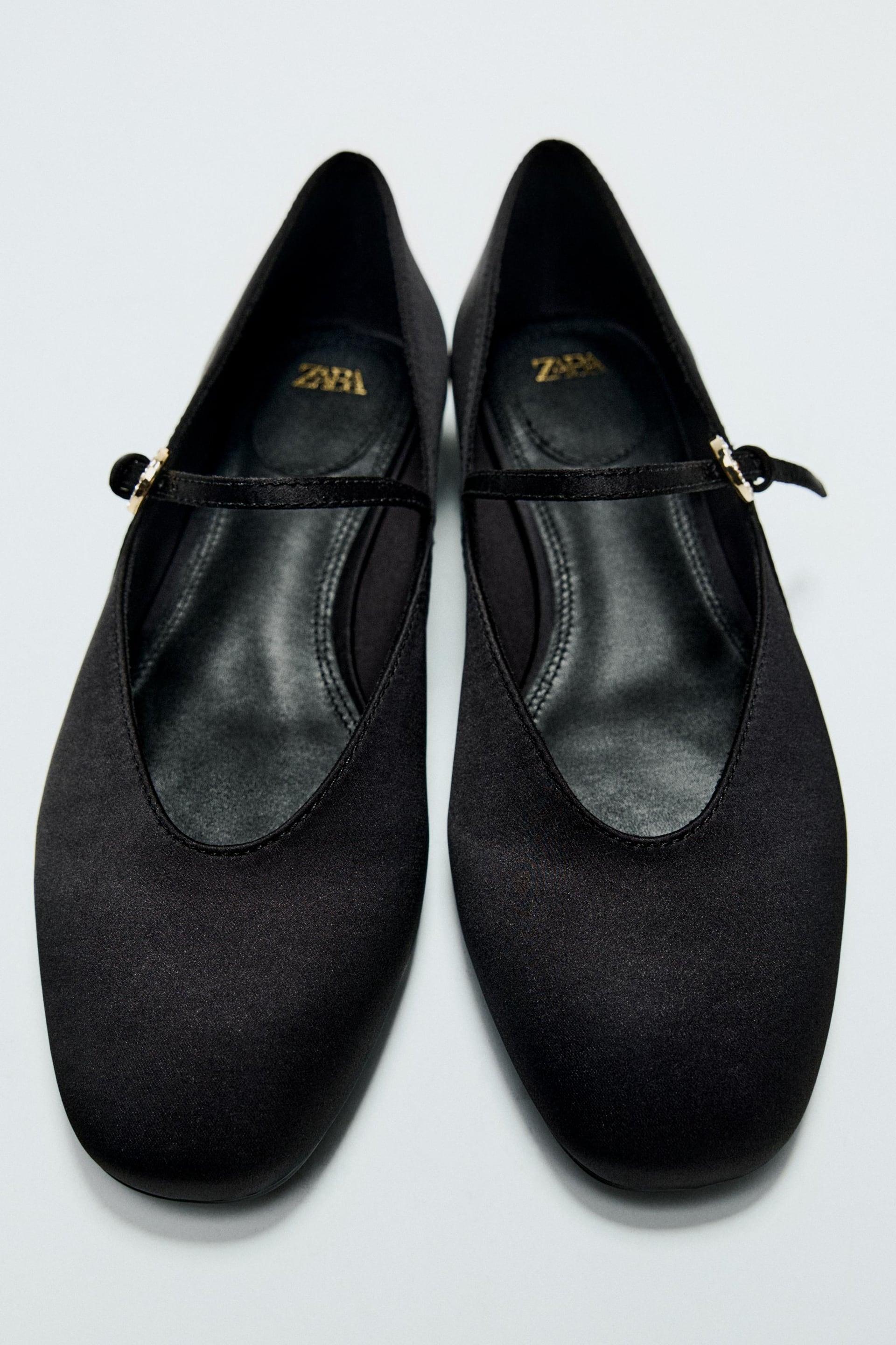 SATIN EFFECT BALLET FLATS by ZARA