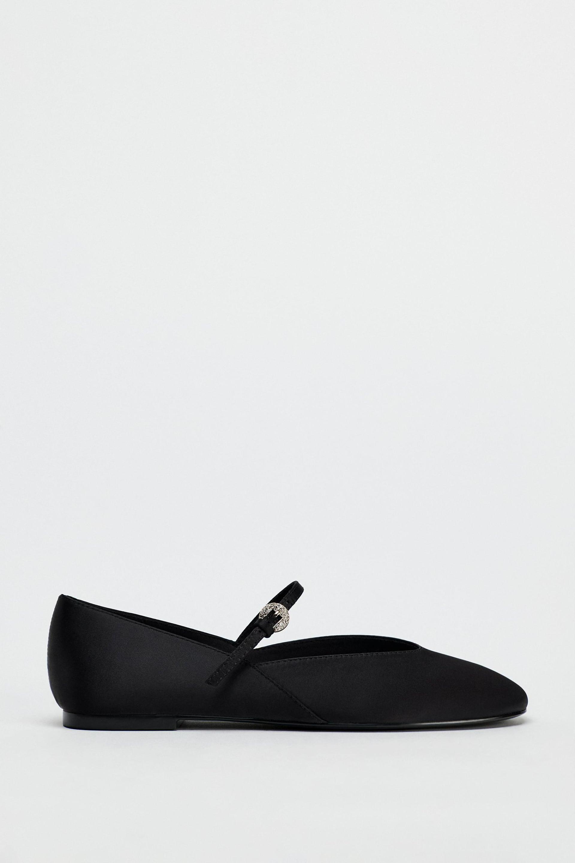 SATIN EFFECT BALLET FLATS by ZARA