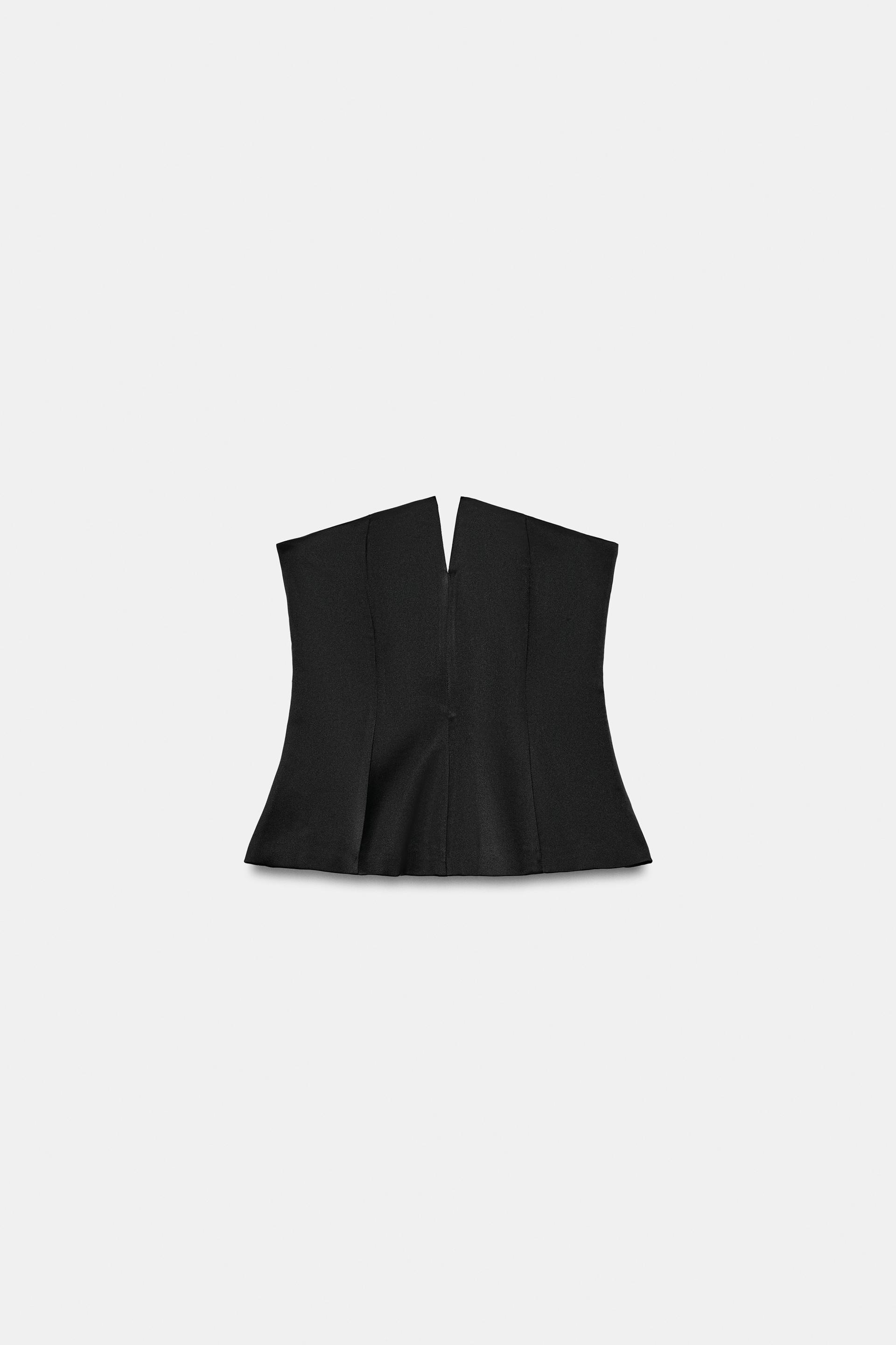 SATIN EFFECT BANDEAU TOP by ZARA