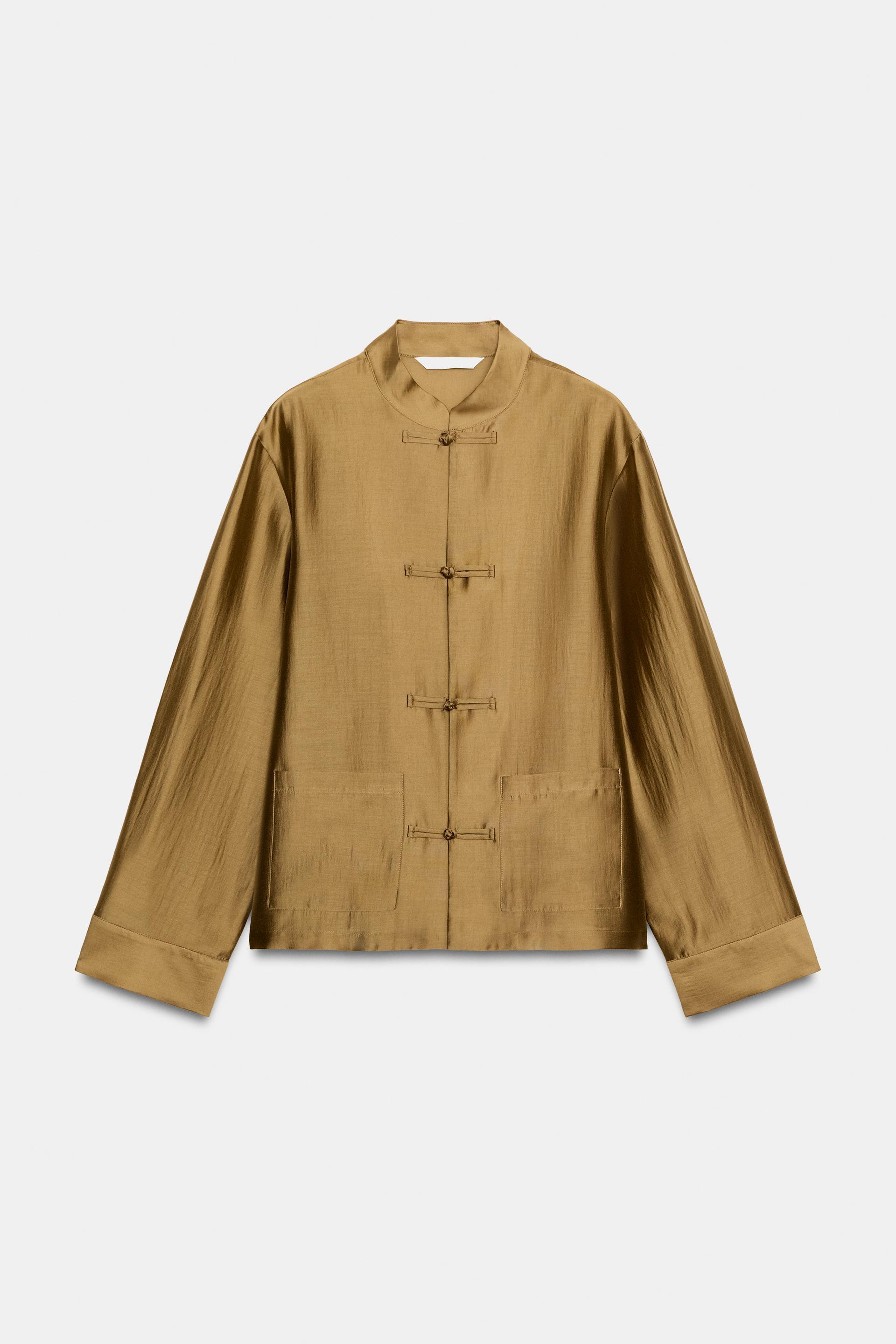 SATIN EFFECT FROG CLASP SHIRT ZW COLLECTION by ZARA