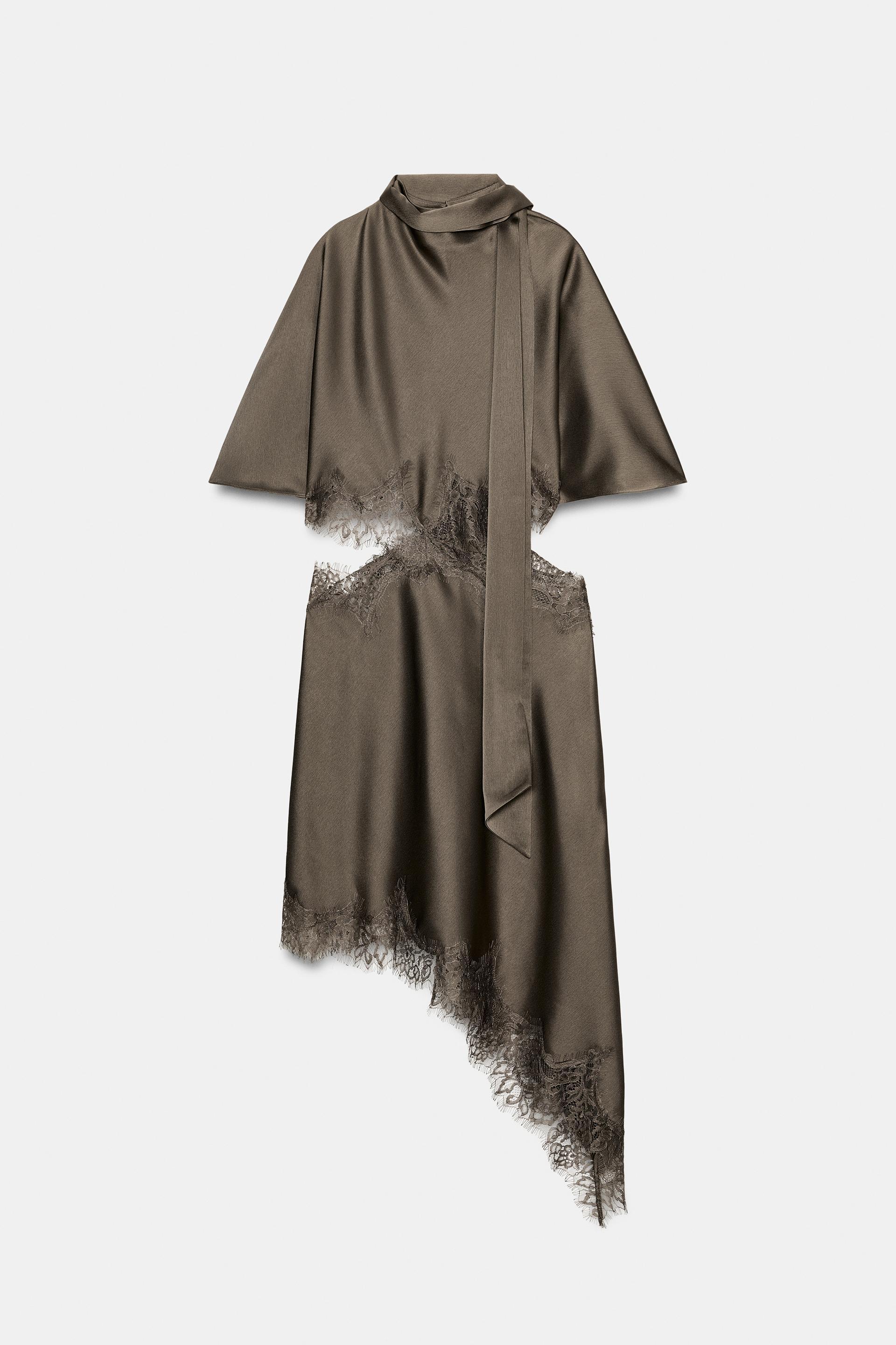 SATIN EFFECT LACE DRESS ZW COLLECTION by ZARA