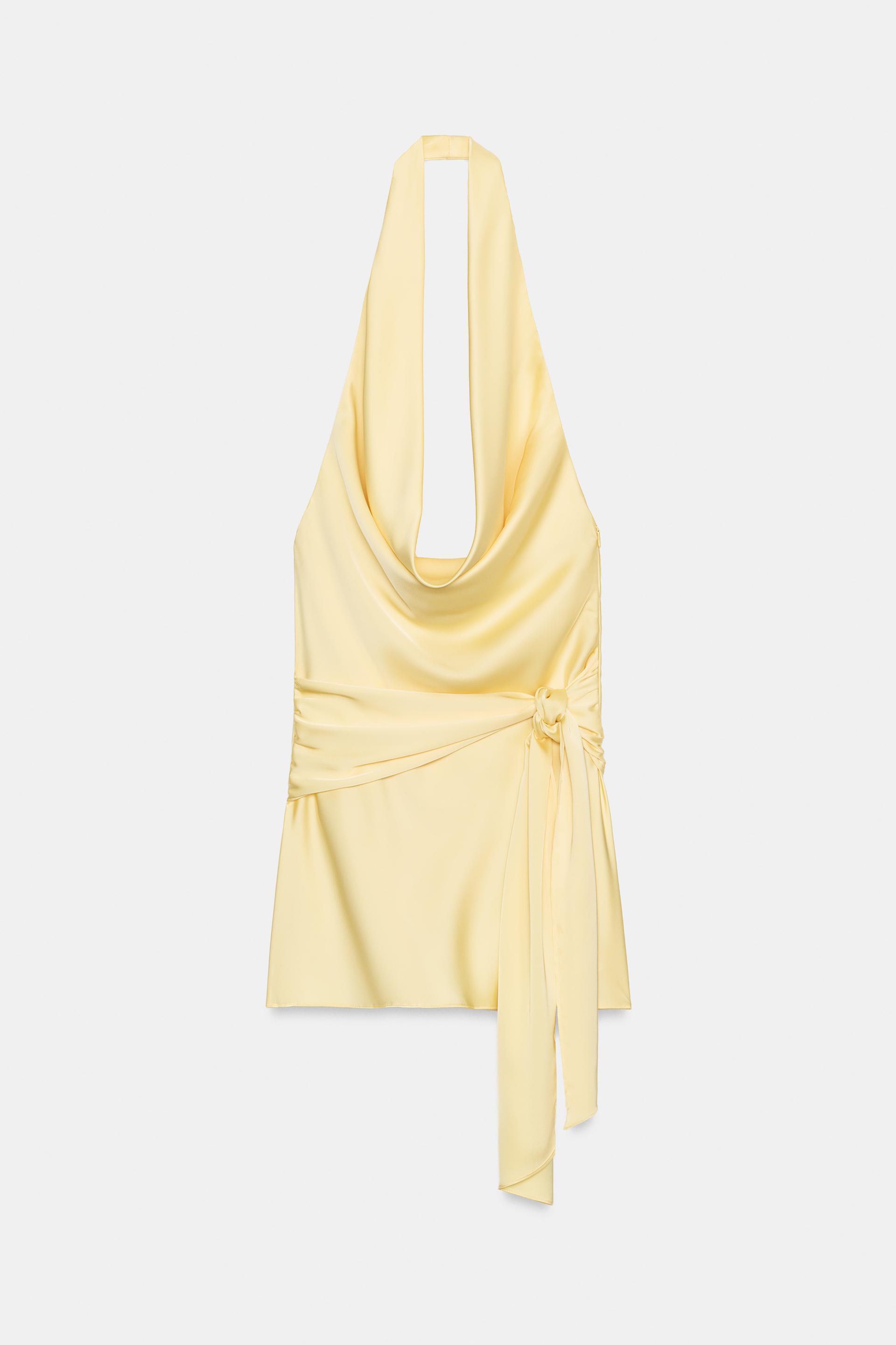 SATIN EFFECT MINI DRESS WITH SASH by ZARA