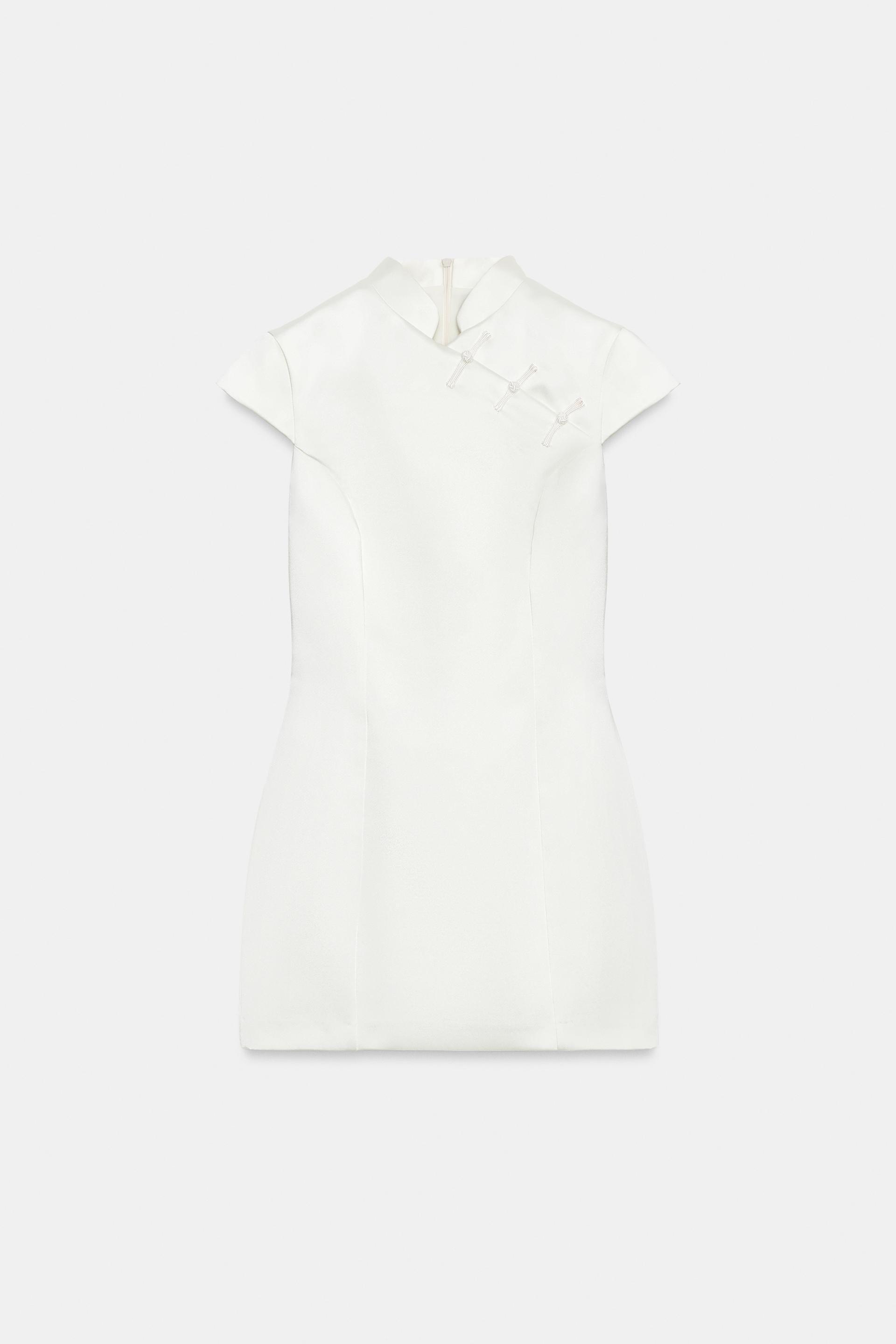 SATIN EFFECT MINI FROG CLASP DRESS by ZARA