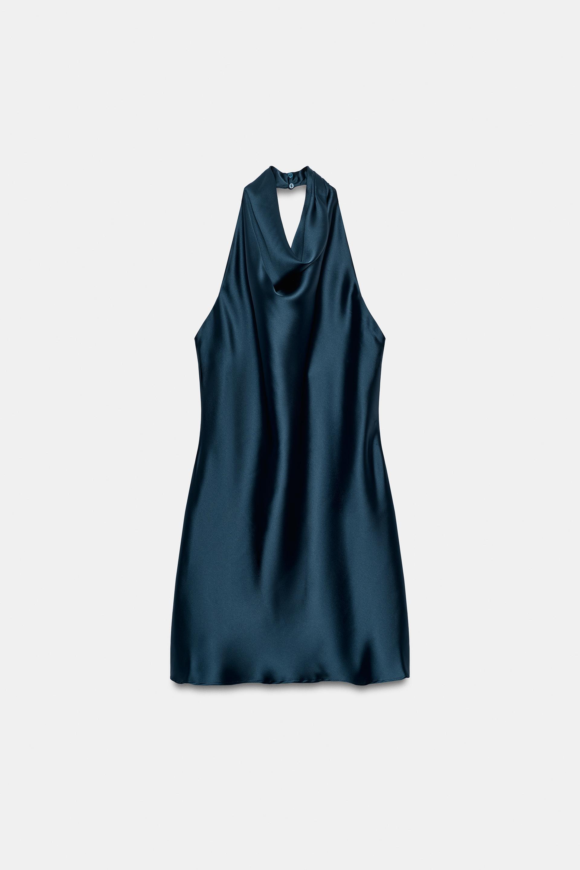 SATIN HALTER DRESS by ZARA