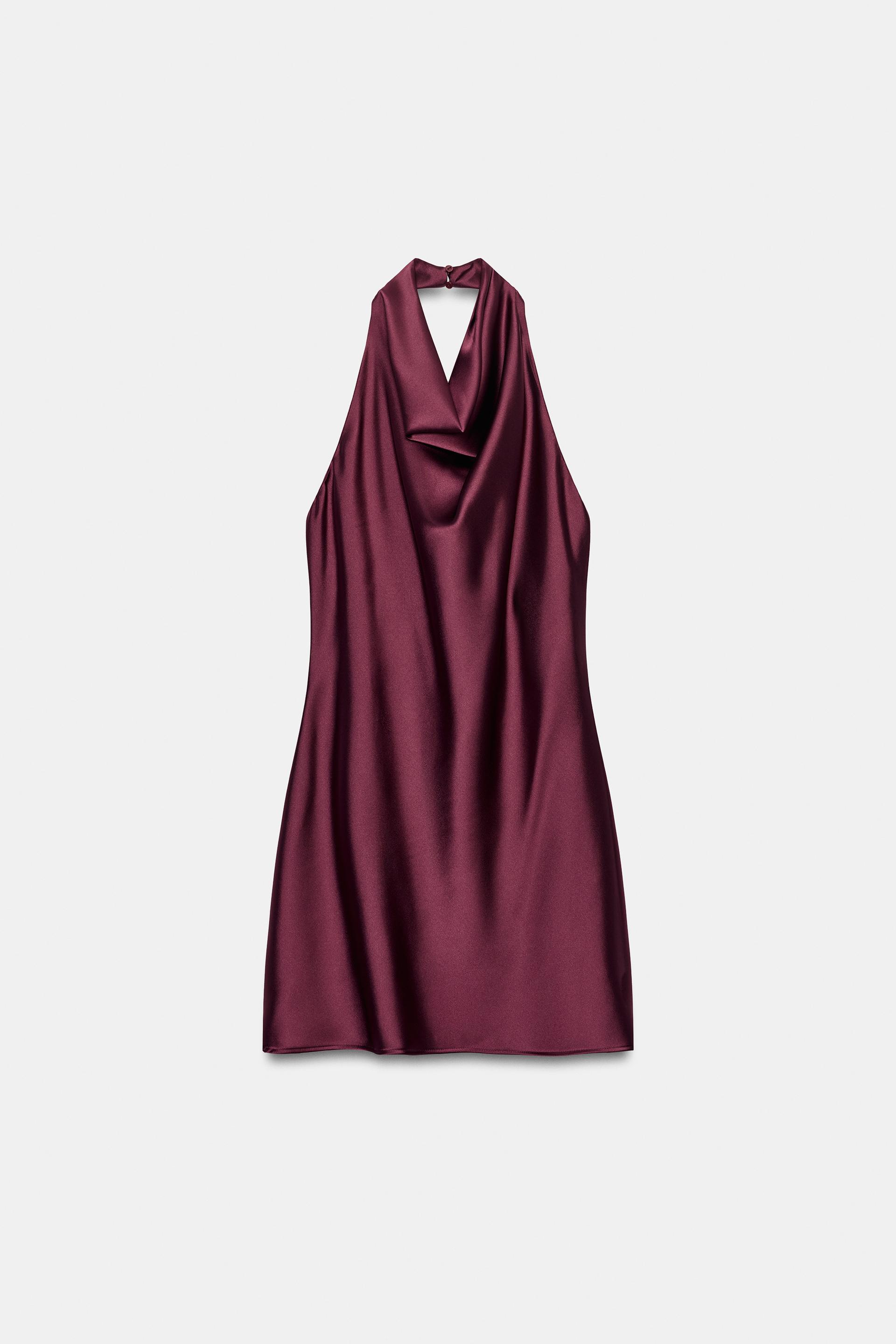 SATIN HALTER DRESS by ZARA