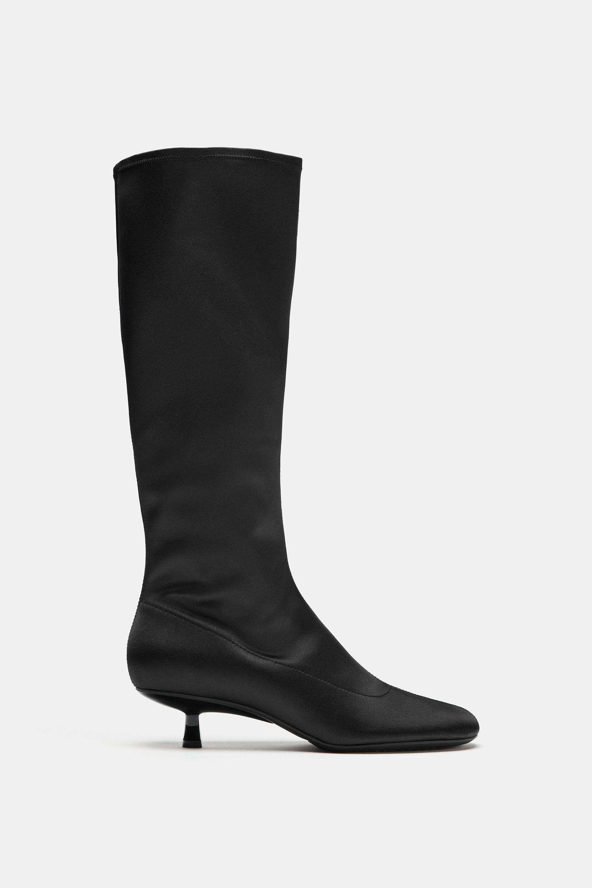 SATIN KITTEN BOOTS by ZARA