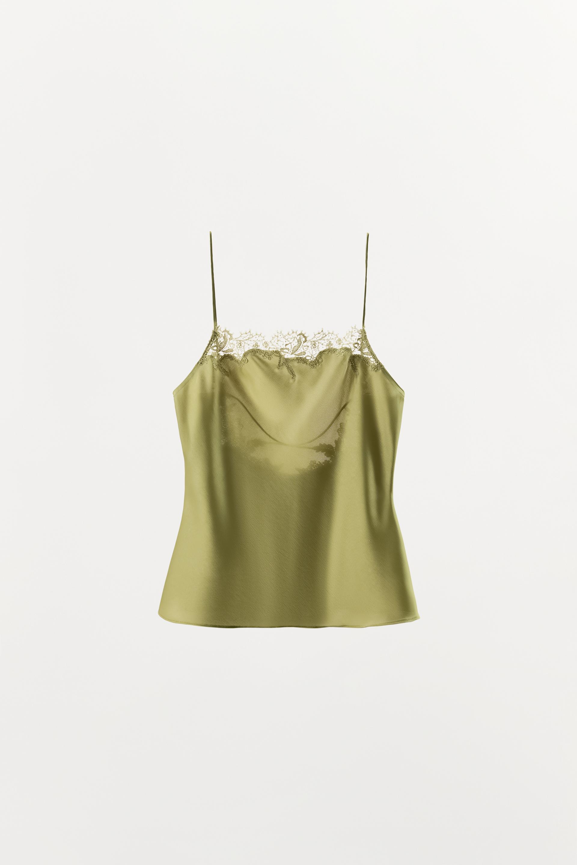 SATIN LACE CAMISOLE by ZARA