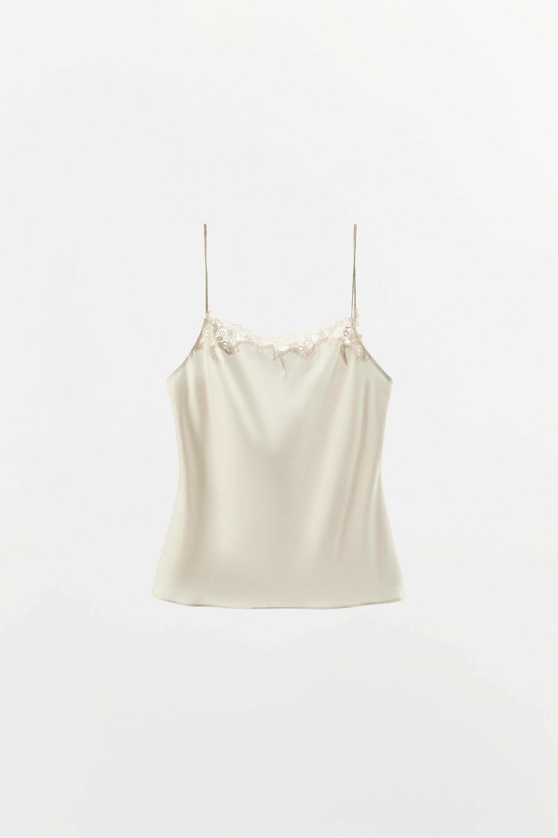 SATIN LACE CAMISOLE by ZARA