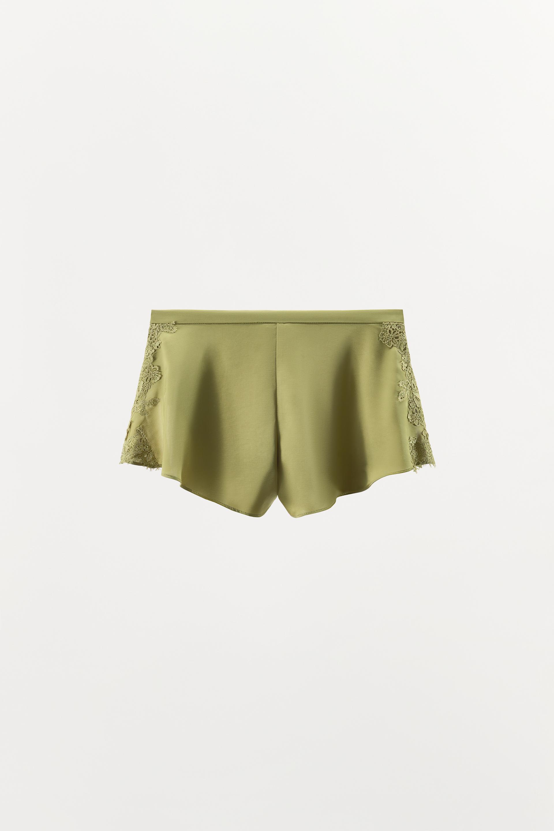 SATIN LACE SHORTS by ZARA