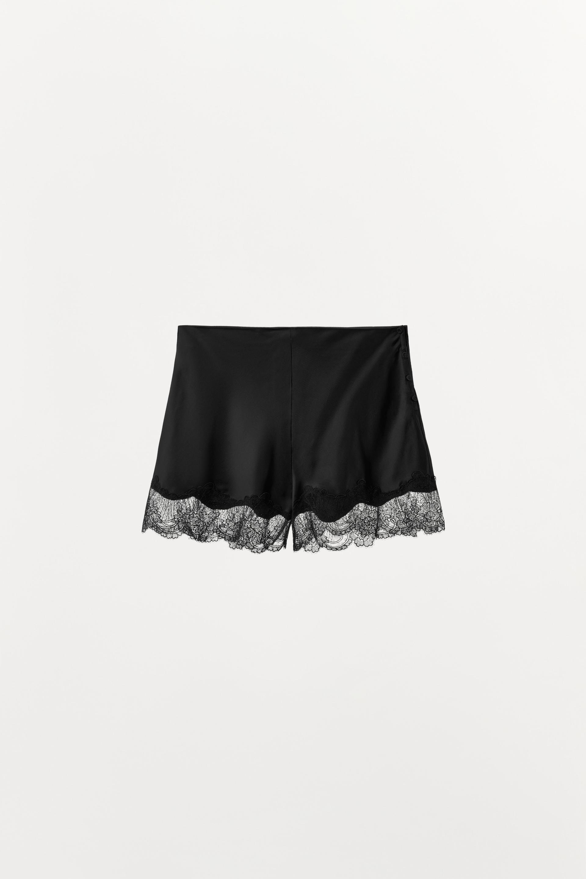 SATIN LACE SHORTS by ZARA
