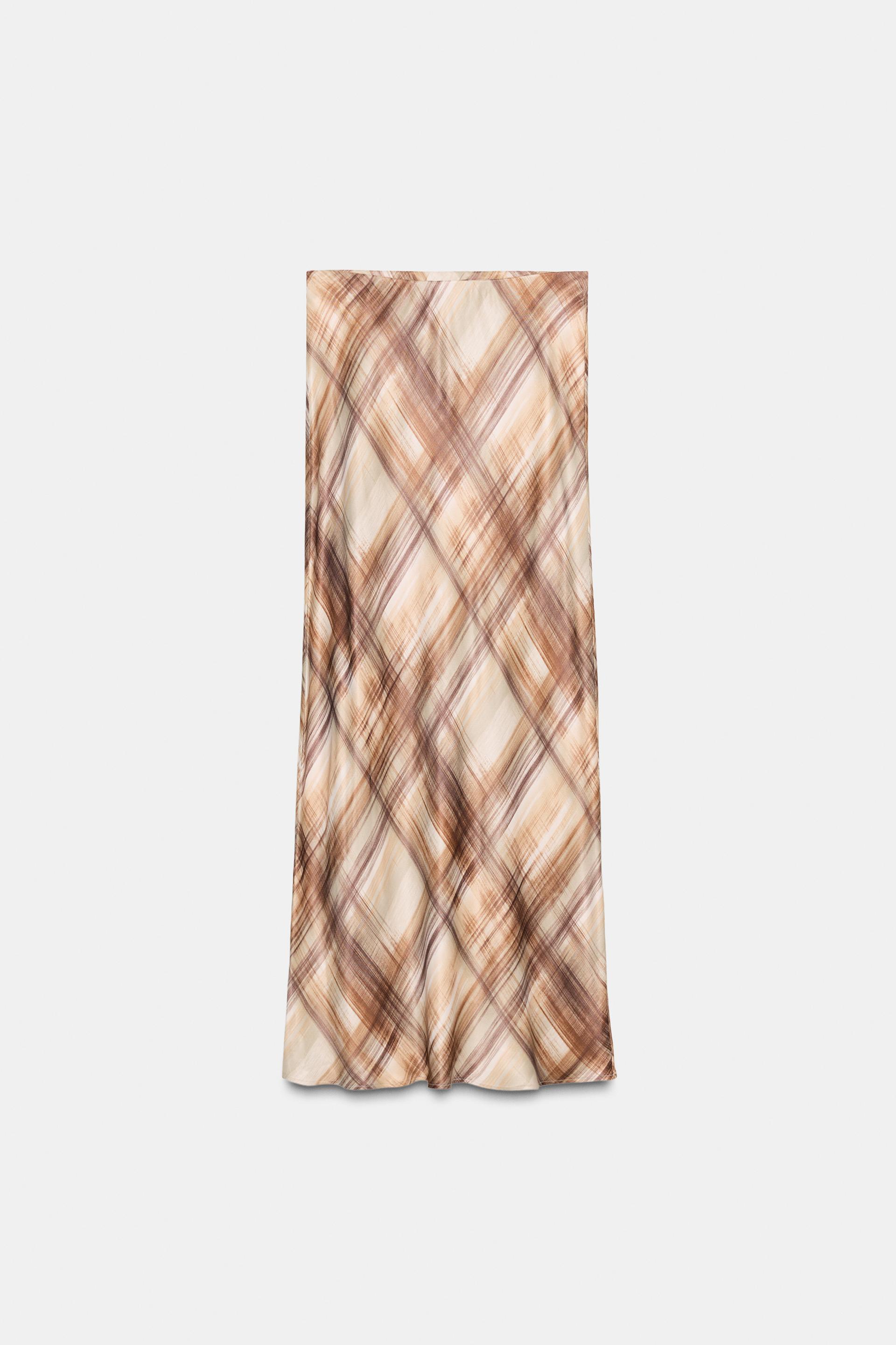 SATIN MIDI SKIRT by ZARA