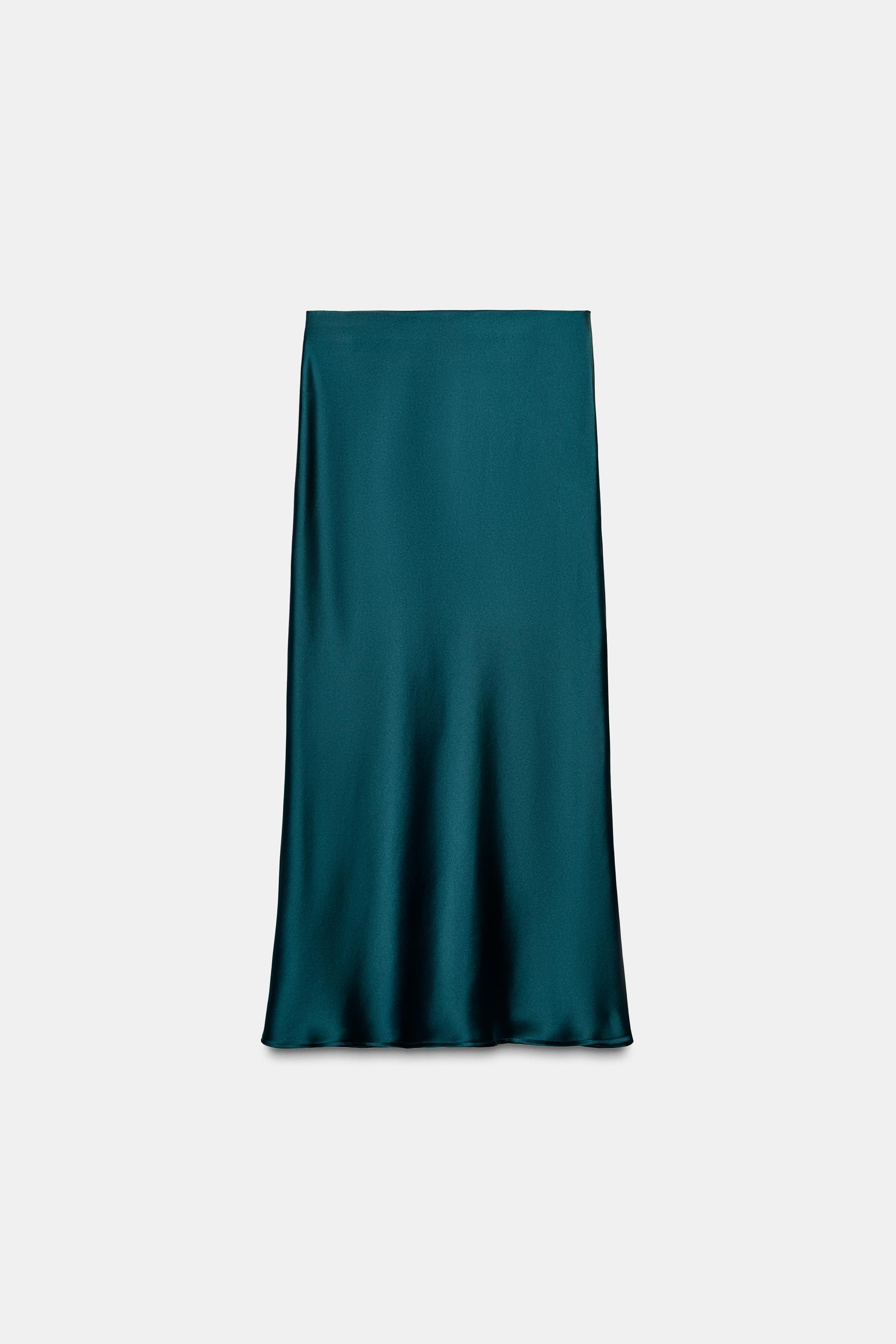 SATIN MIDI SKIRT by ZARA