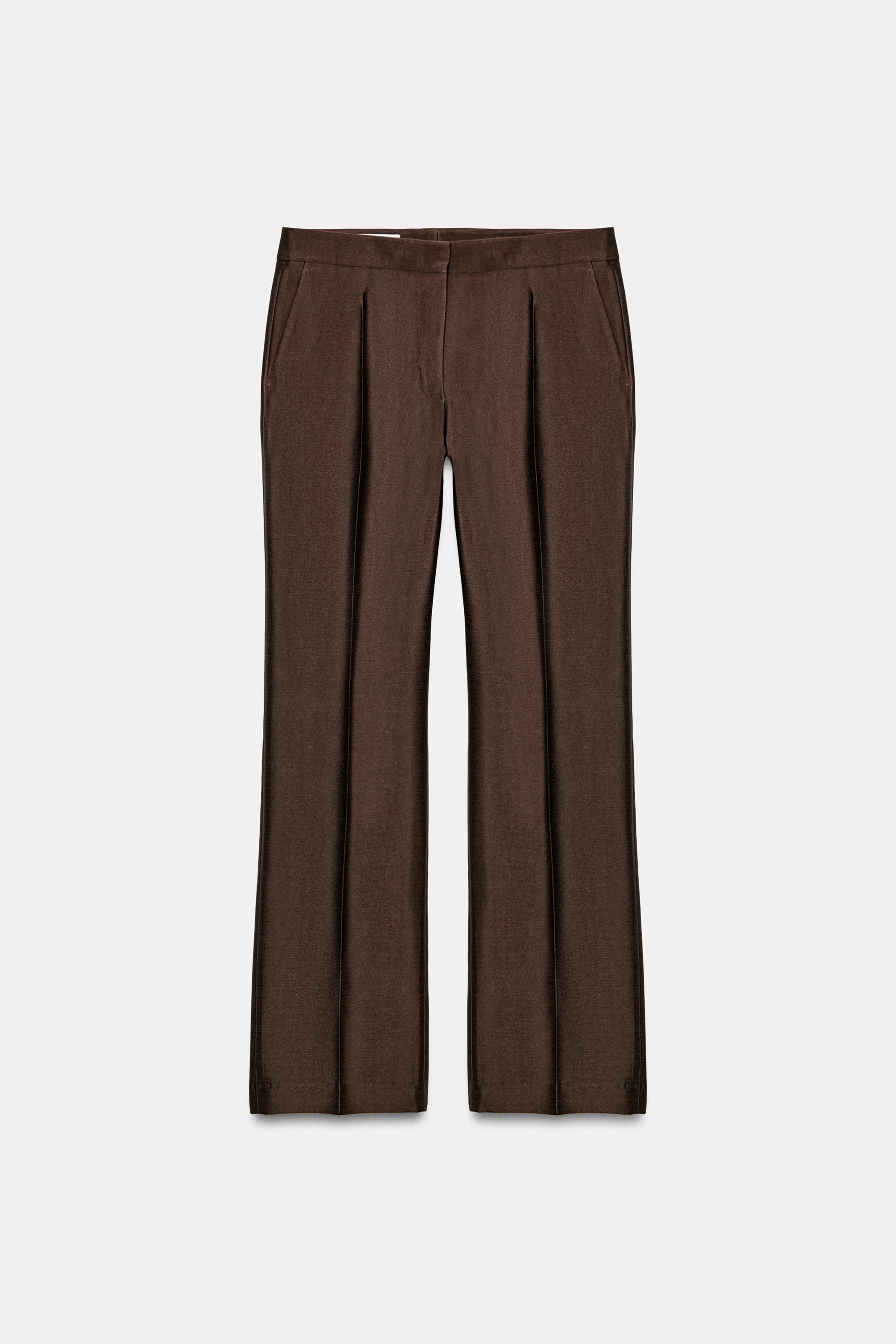 SATIN SLIM FIT PANTS by ZARA