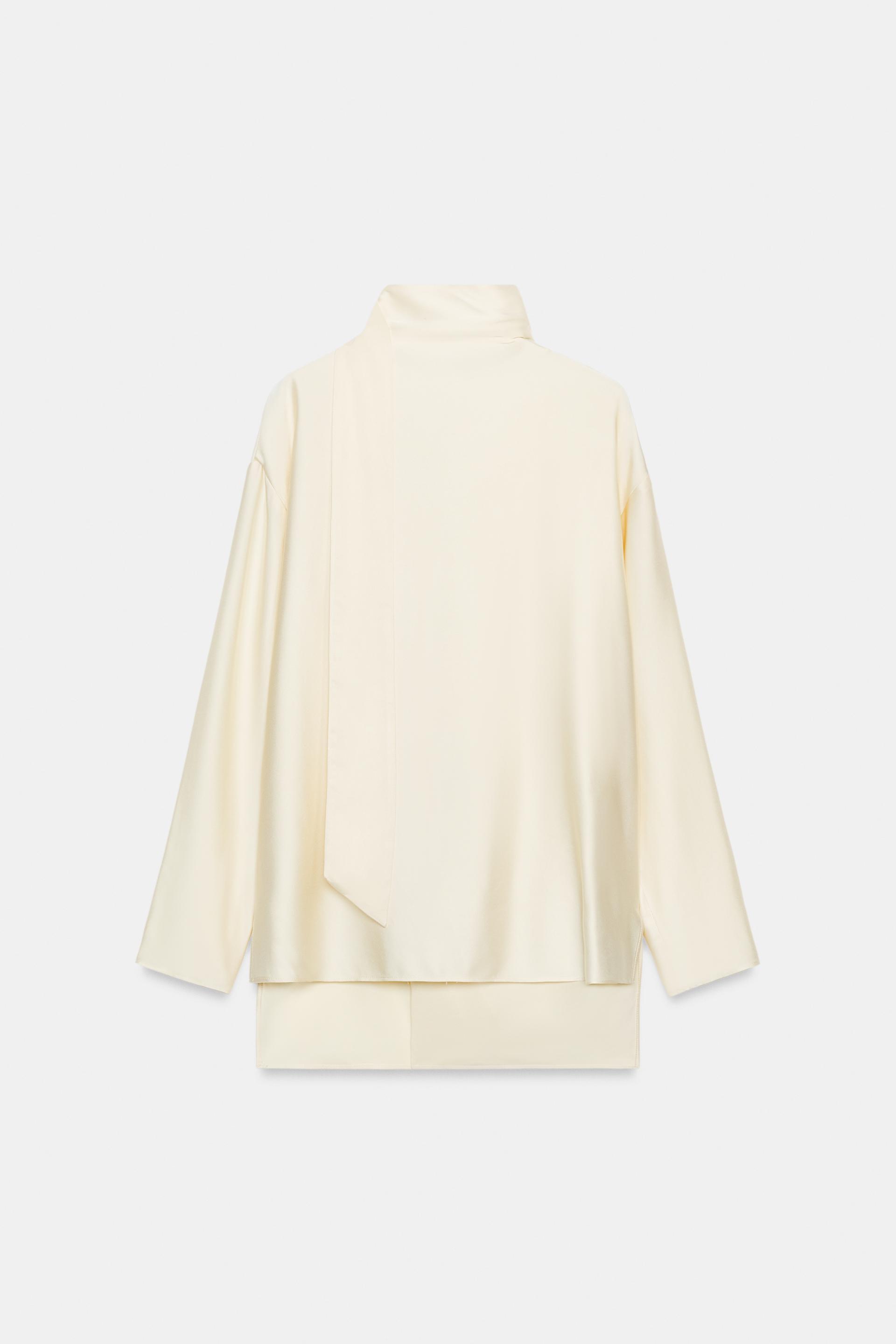 SATIN TIE BLOUSE ZW COLLECTION by ZARA