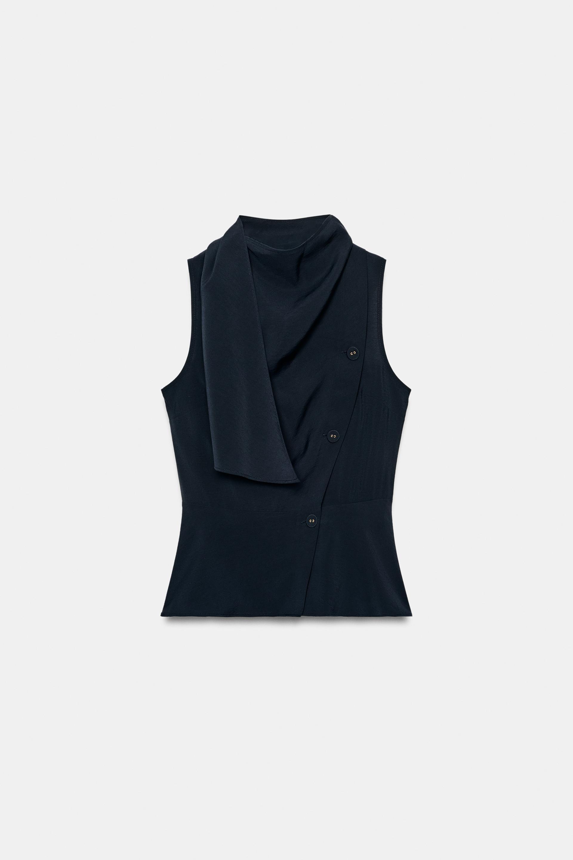 SCARF PEPLUM TOP by ZARA