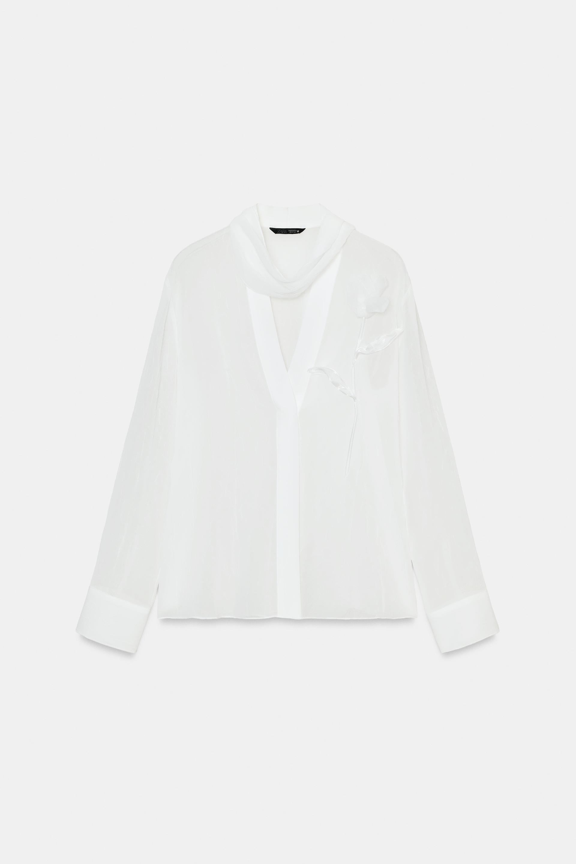 SEMI-SHEER FLOWER BLOUSE by ZARA