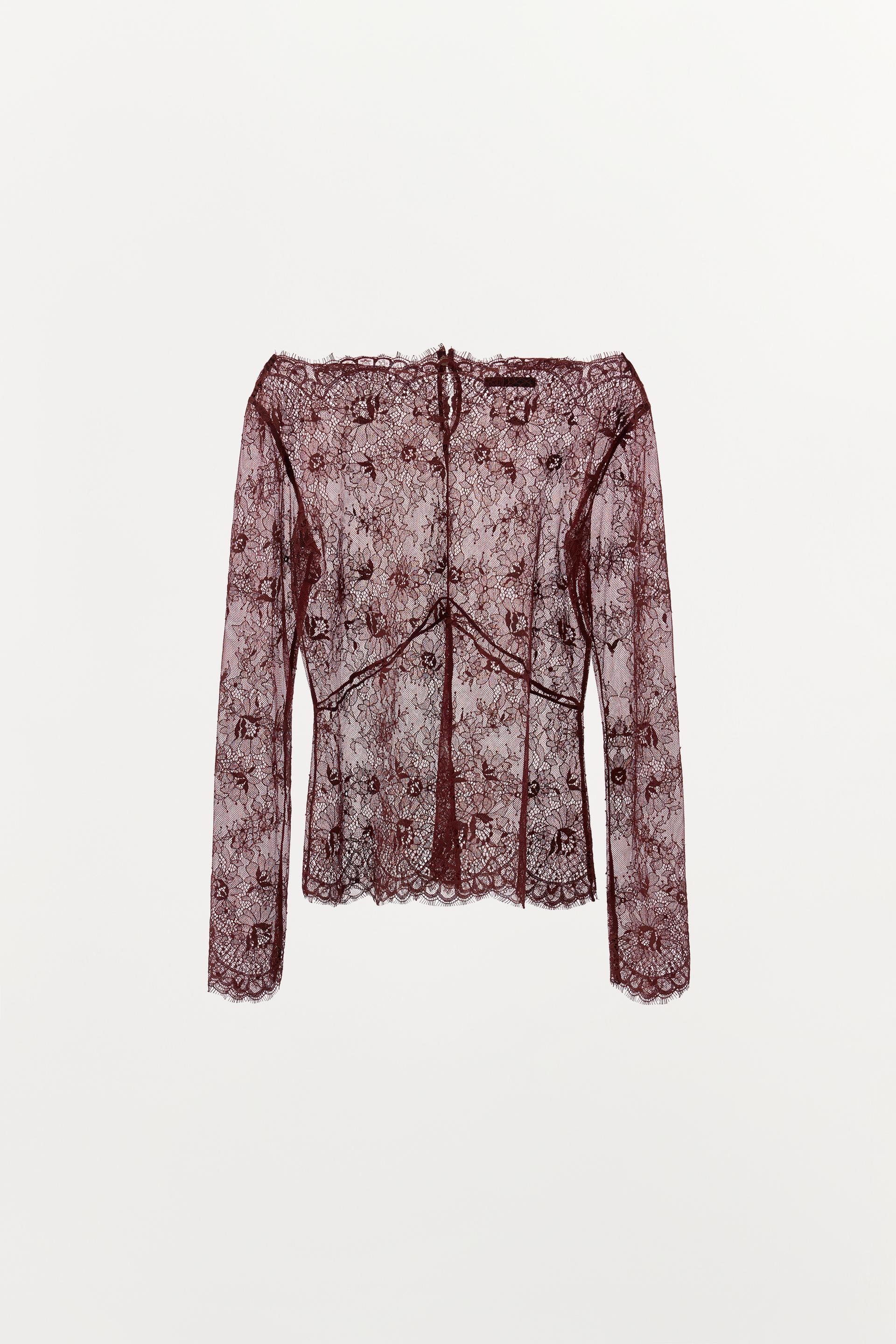 SEMI-SHEER LACE BLOUSE by ZARA