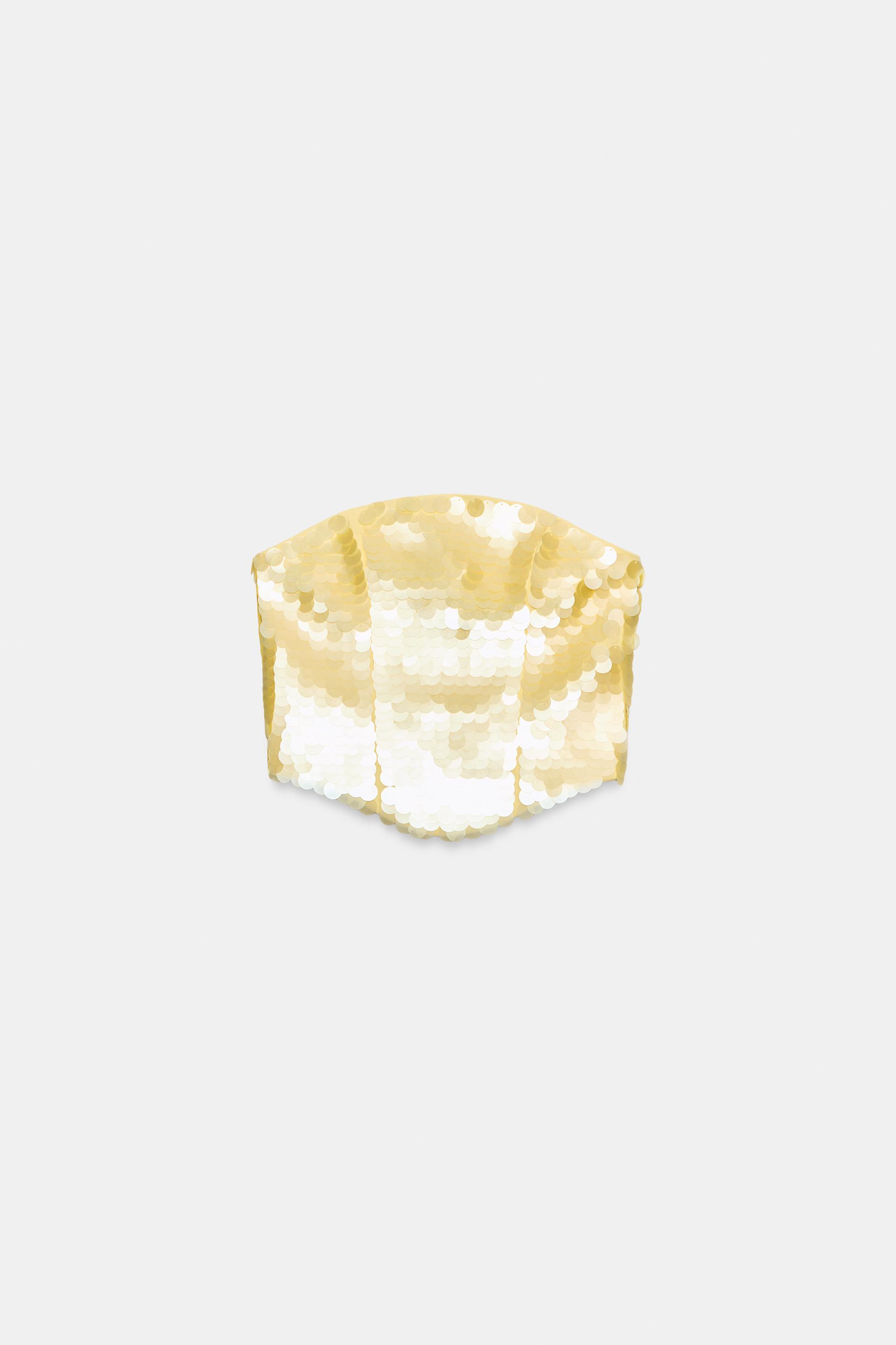 SEQUIN BANDEAU TOP by ZARA