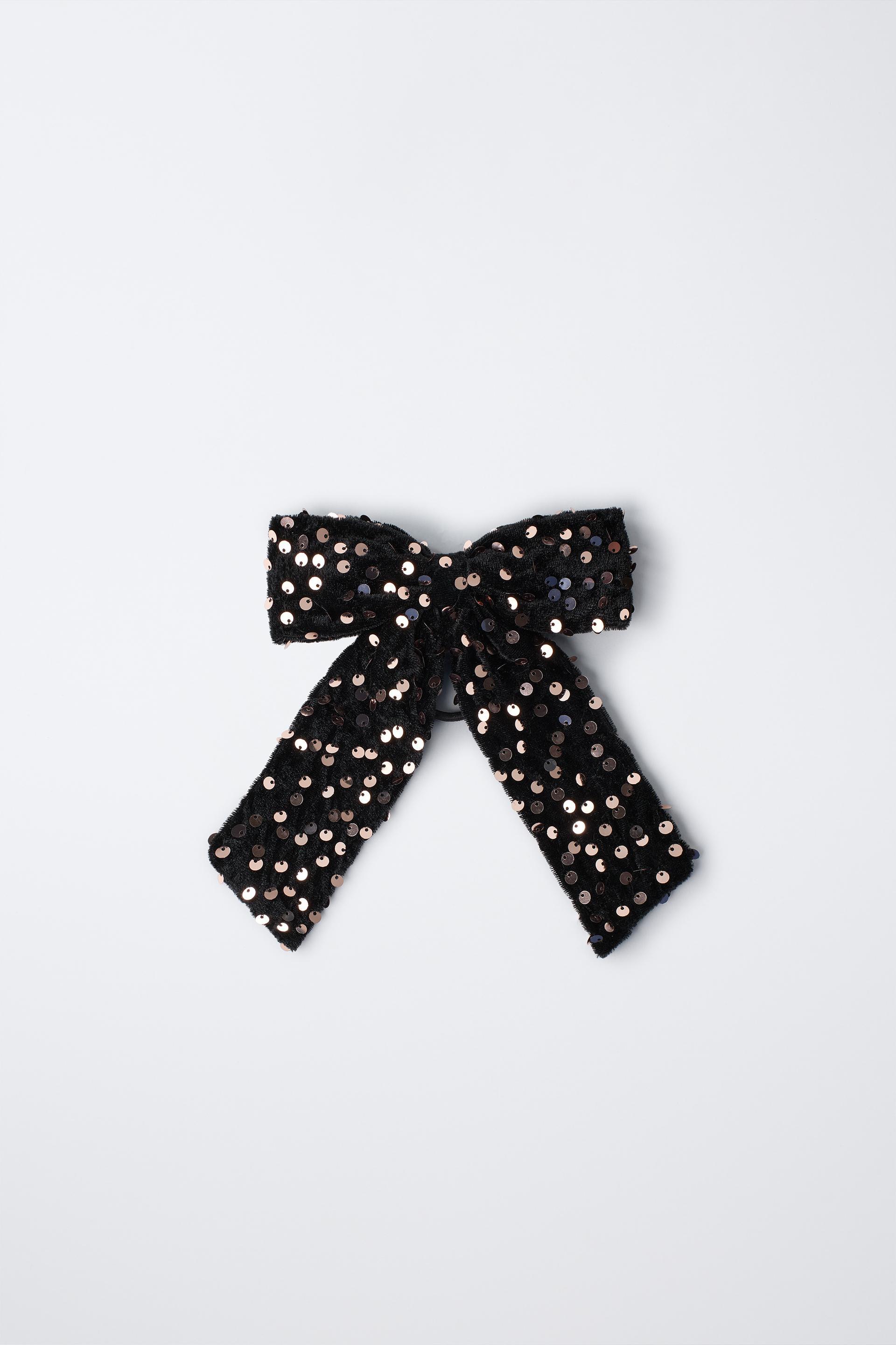 SEQUIN BOW HAIR TIE by ZARA