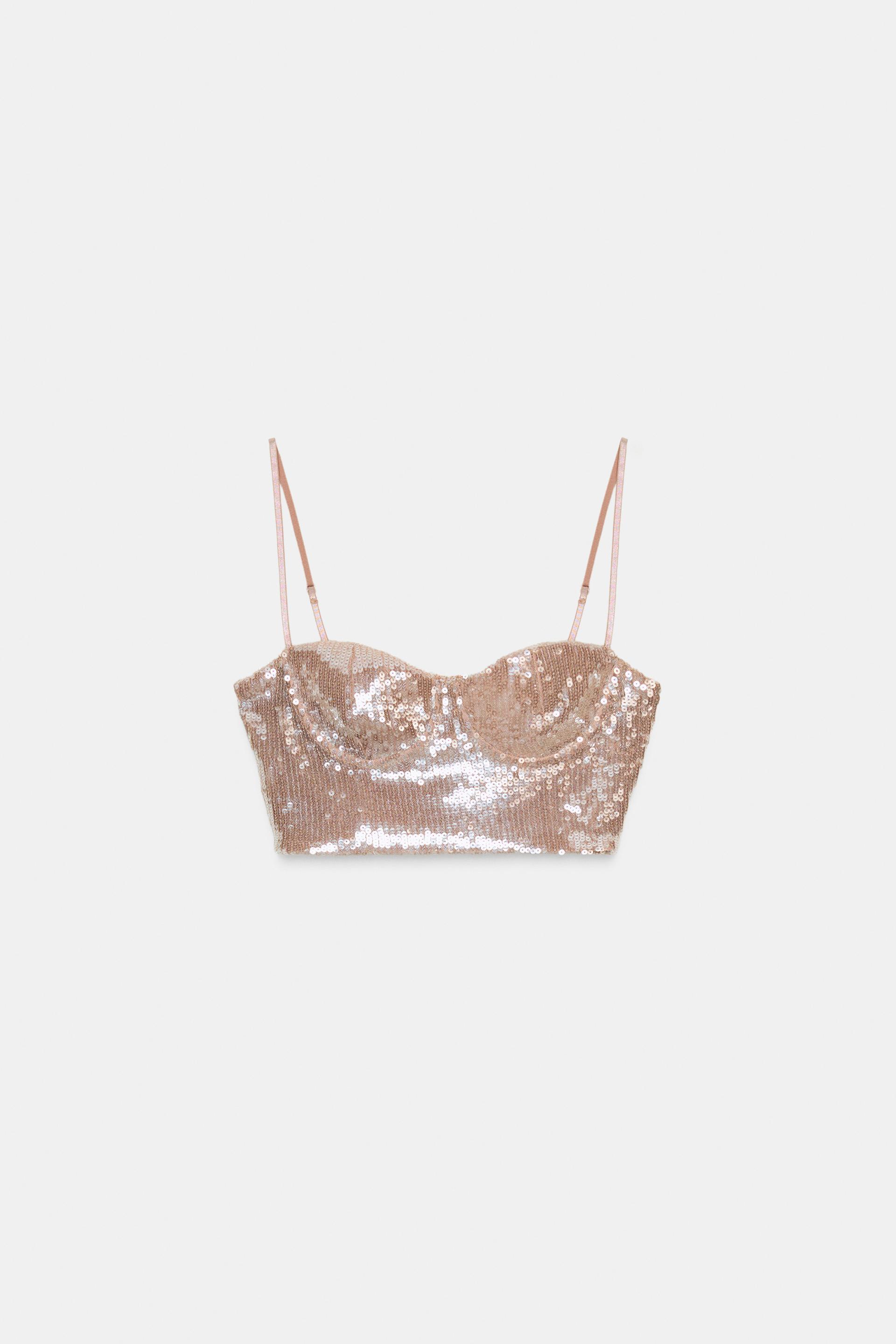 SEQUIN BRALETTE TOP by ZARA