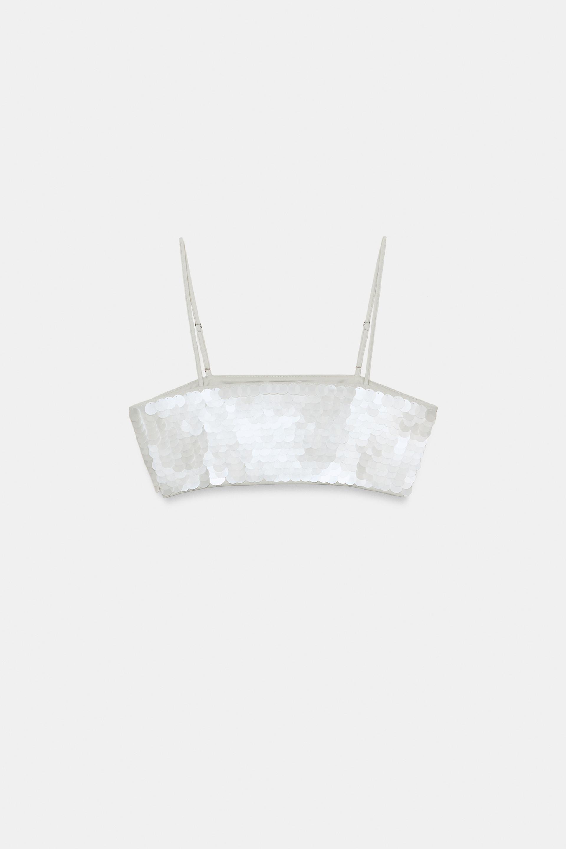 SEQUIN CROP TOP by ZARA