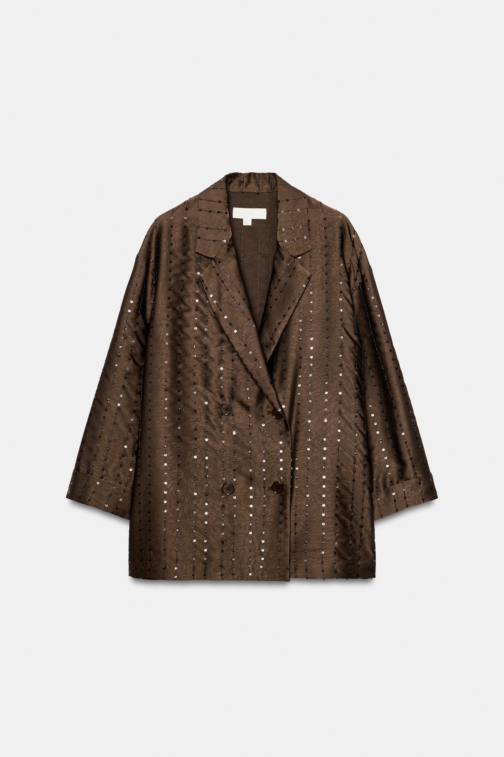 SEQUIN DOUBLE-BREASTED BLAZER by ZARA
