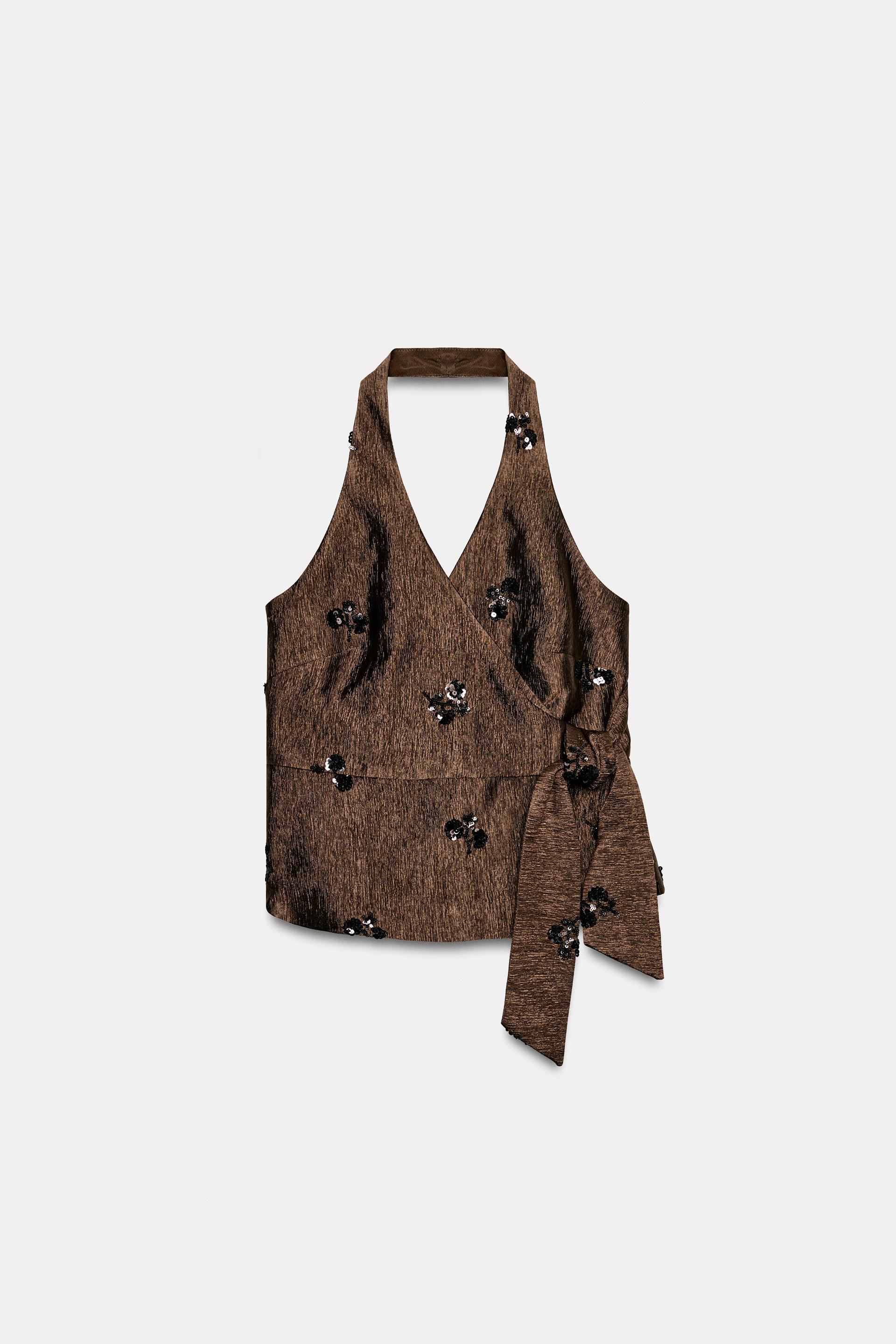 SEQUIN HALTER TOP by ZARA
