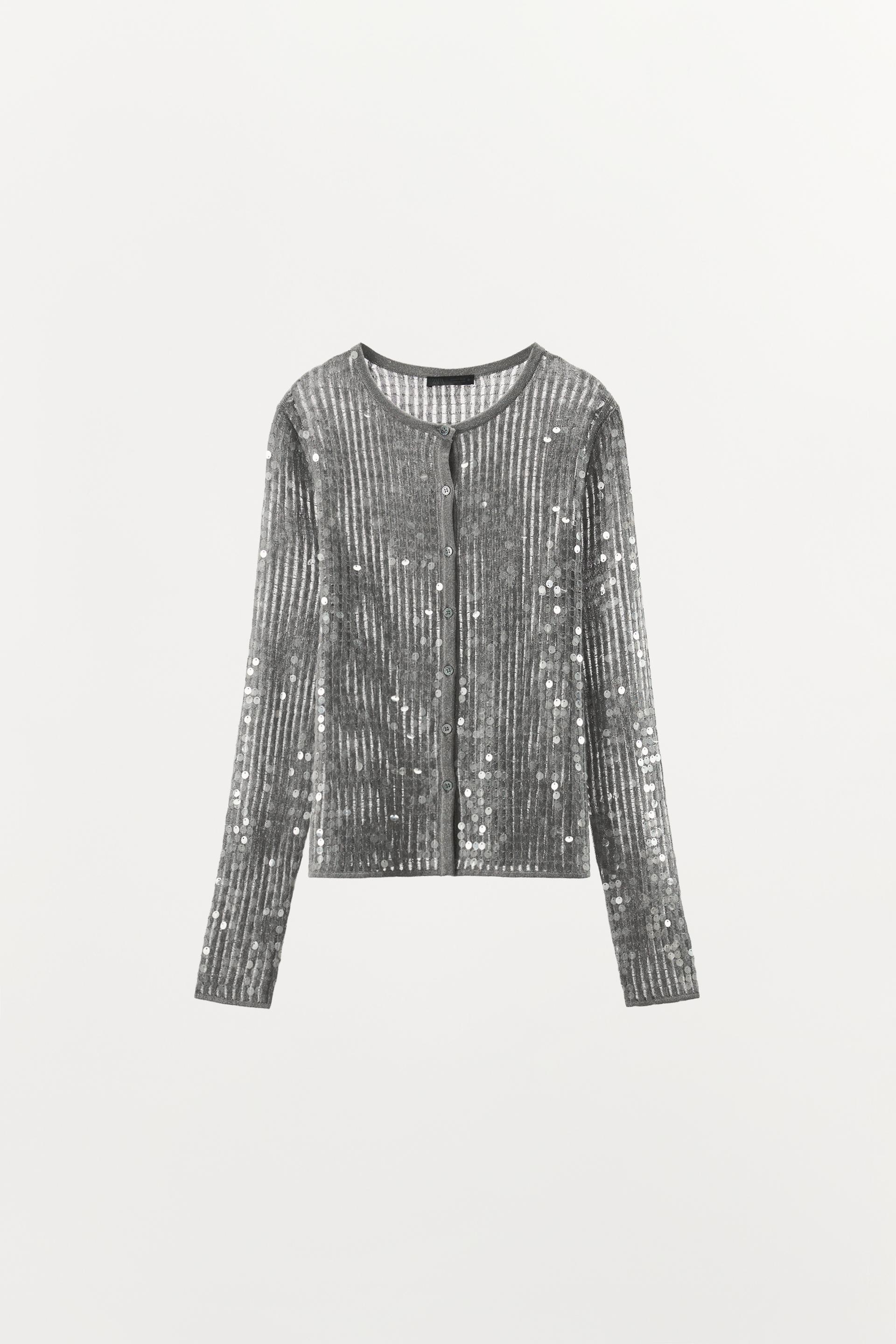 SEQUIN KNIT CARDIGAN by ZARA