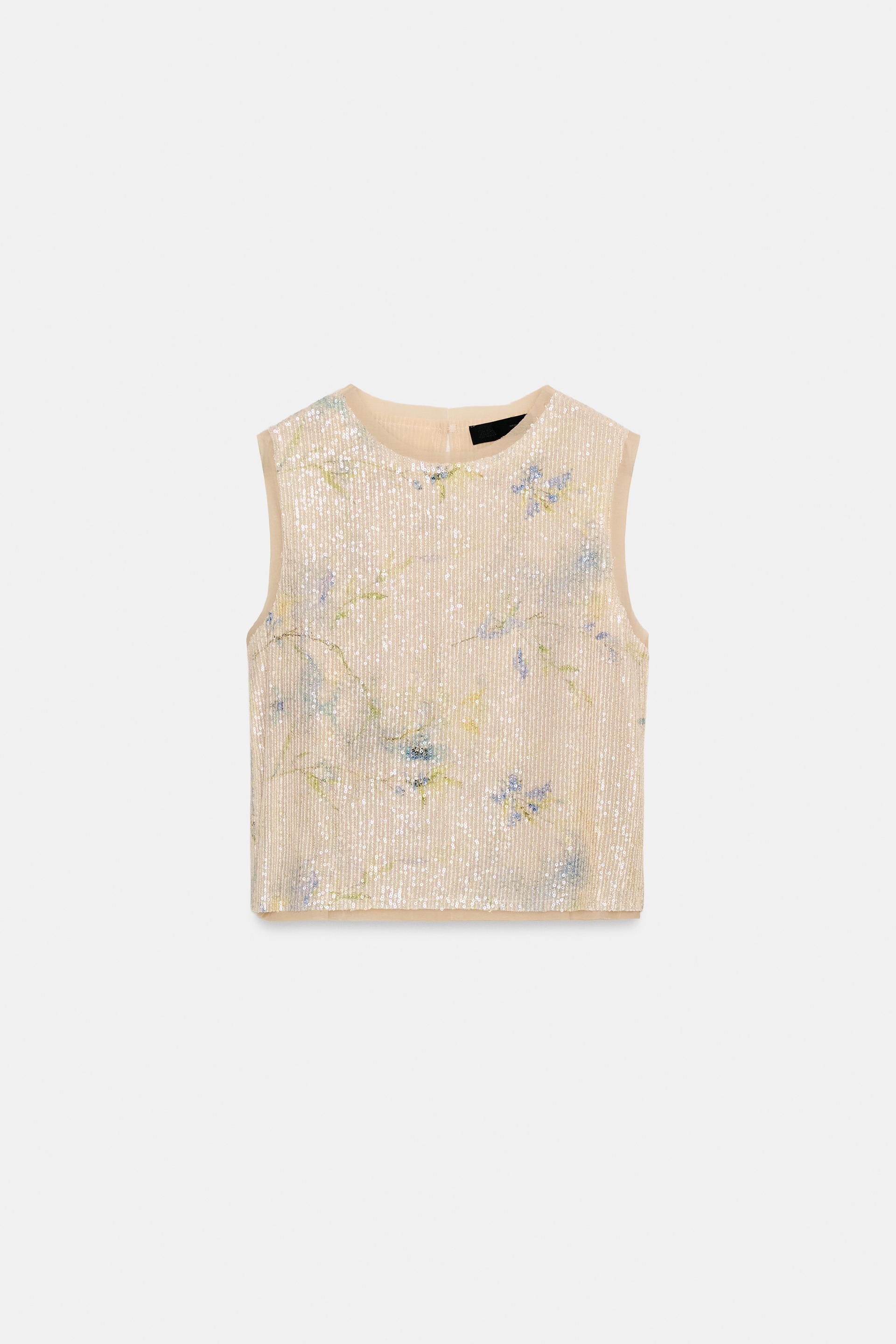 SEQUIN KNIT TOP by ZARA