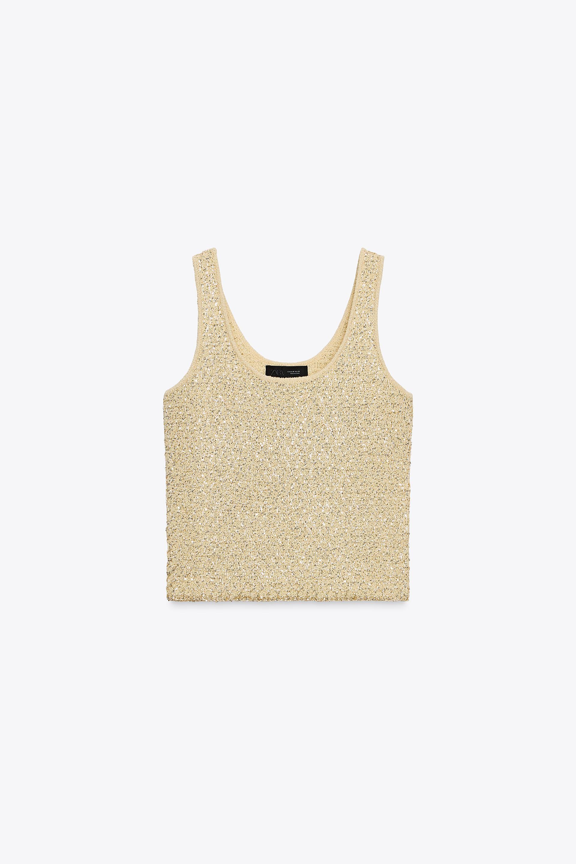 SEQUIN KNIT TOP by ZARA
