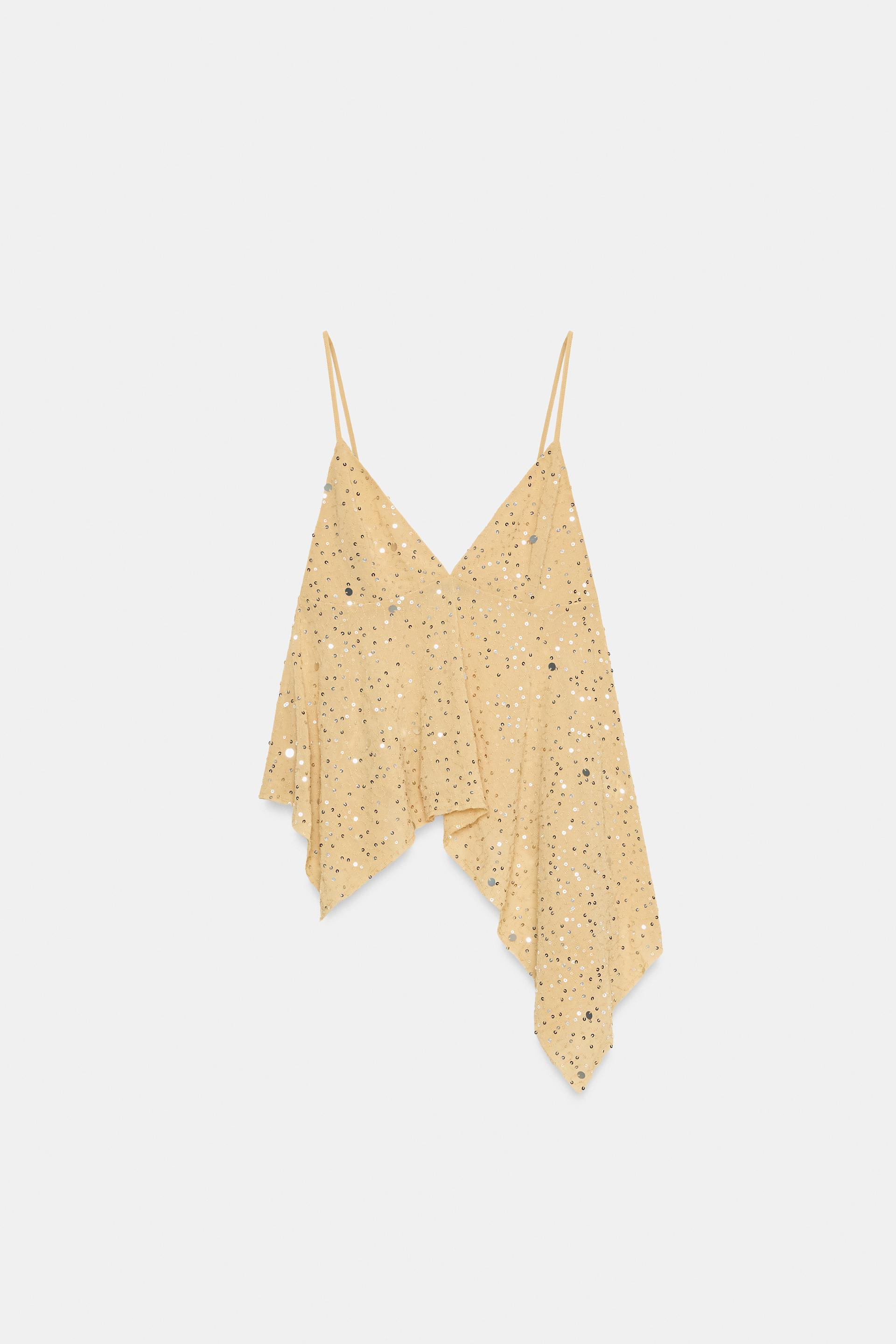 SEQUIN STRAP TOP by ZARA