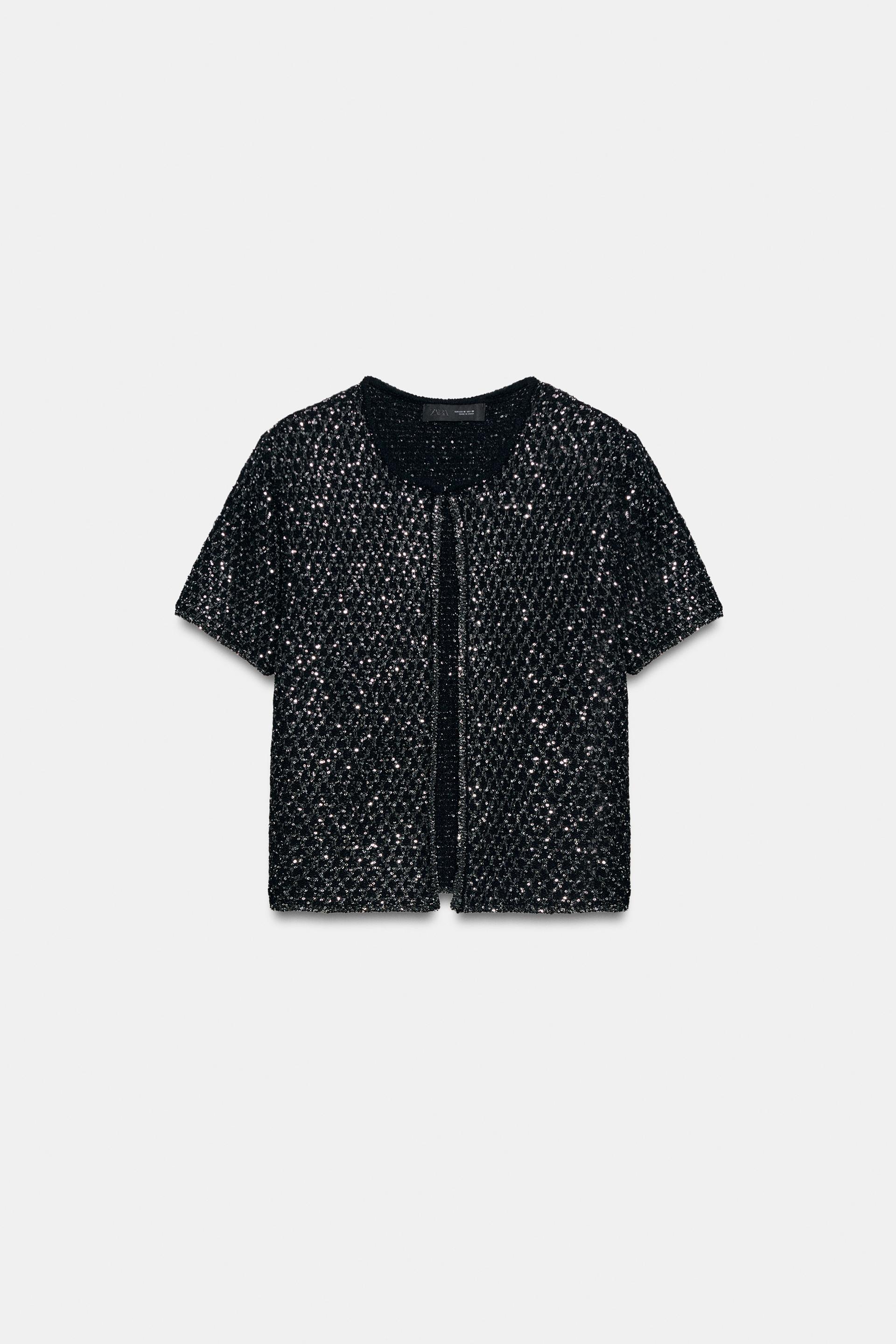 SEQUINED METALLIC THREAD CARDIGAN by ZARA