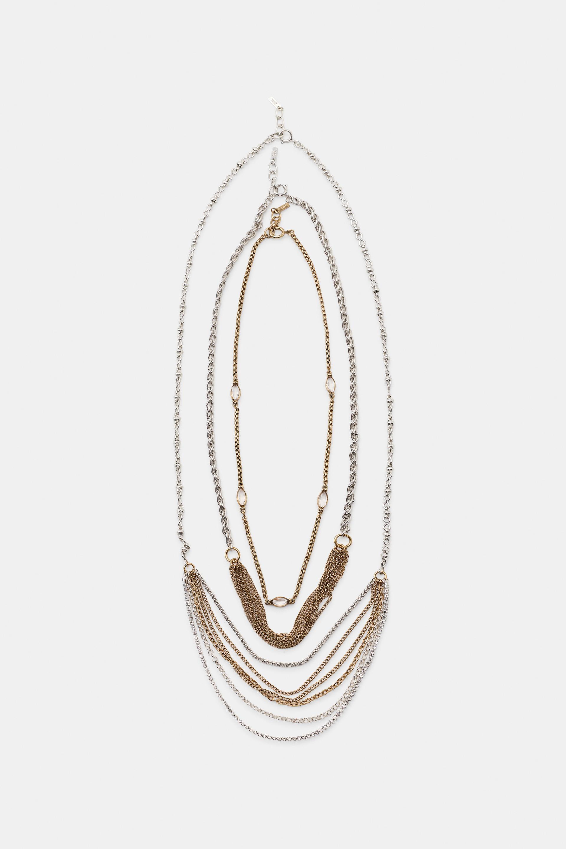 SET OF 3 MIXED CHAIN NECKLACES by ZARA