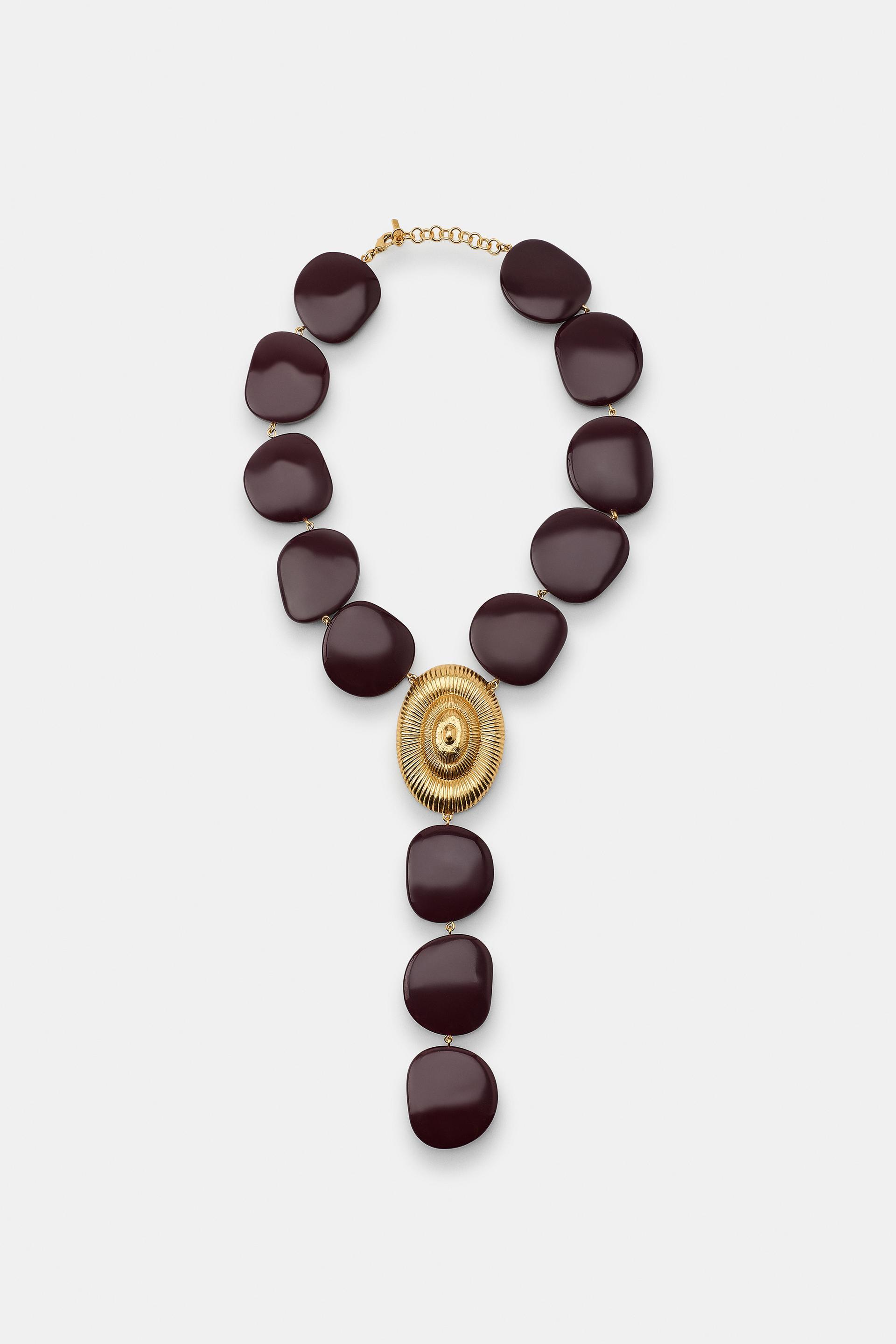 SHELL STONE NECKLACE by ZARA