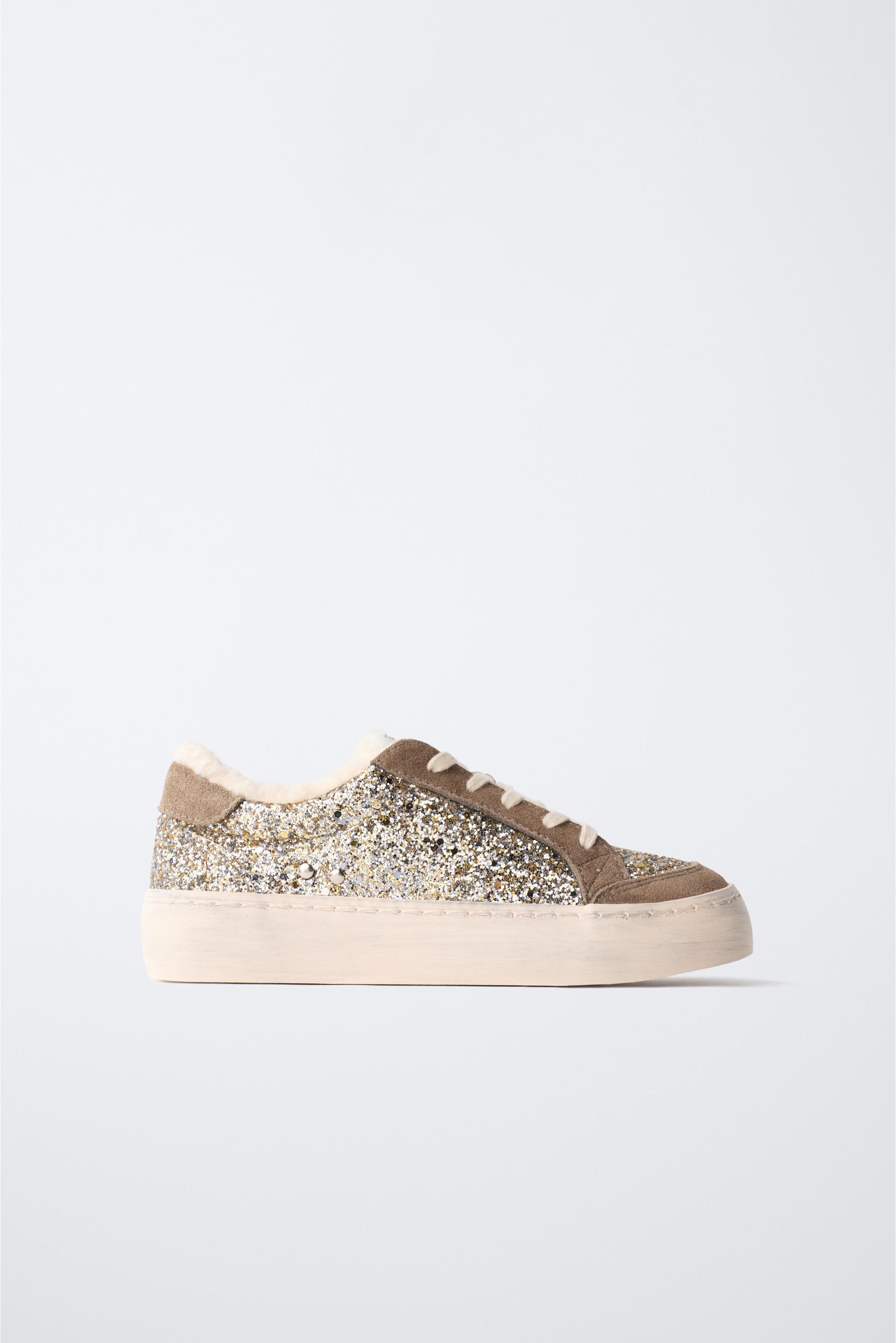 SHINY FLEECE SNEAKERS by ZARA