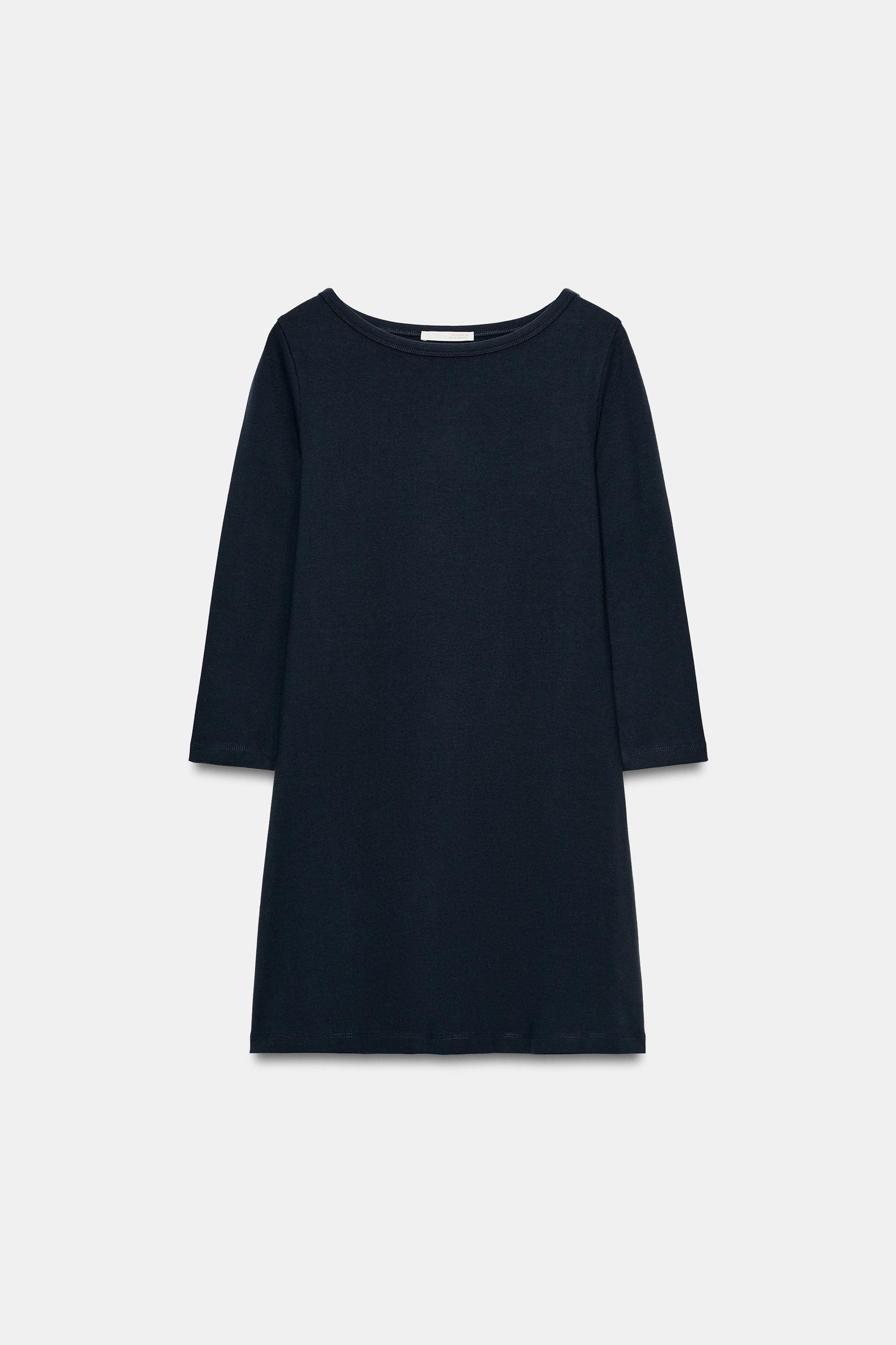 SHORT BOAT NECK DRESS by ZARA