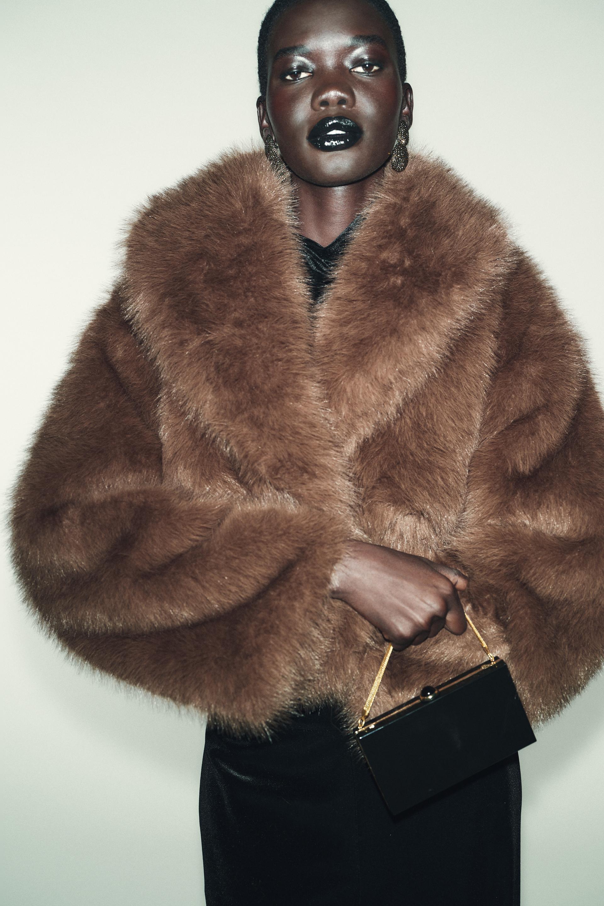 SHORT FAUX FUR COAT by ZARA