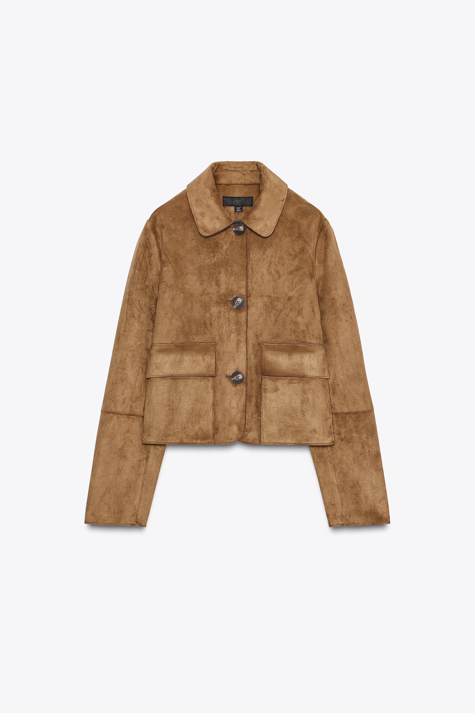 SHORT FAUX SUEDE JACKET by ZARA