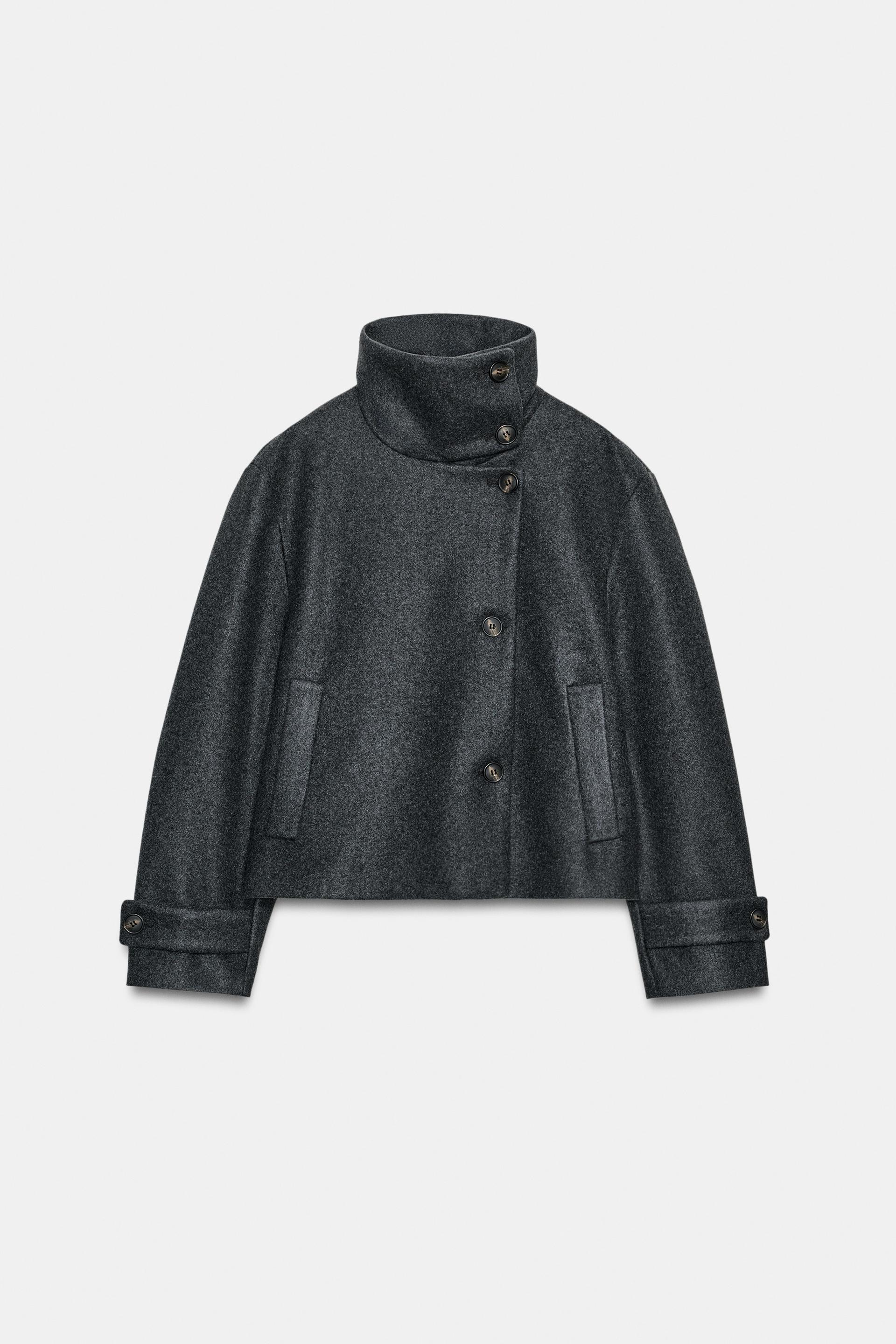 SHORT HIGH NECK COAT by ZARA