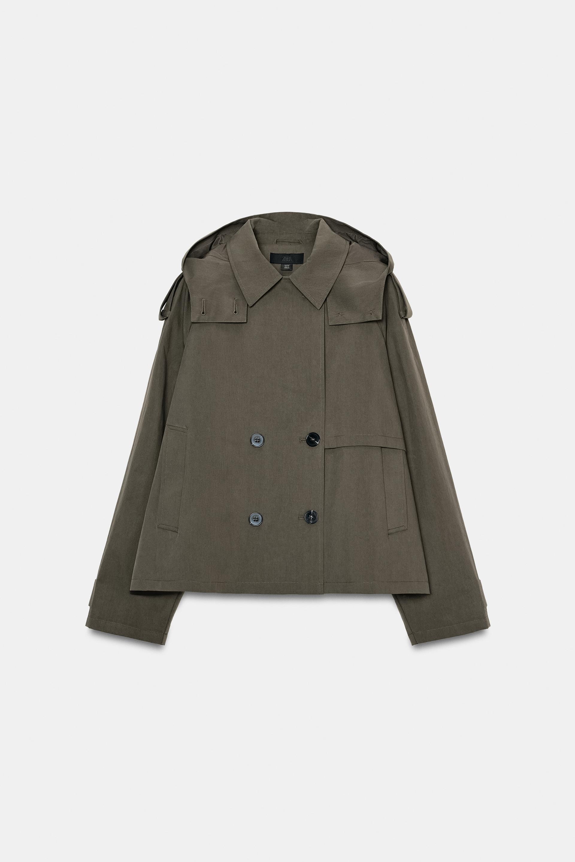 SHORT HOODED TRENCH by ZARA