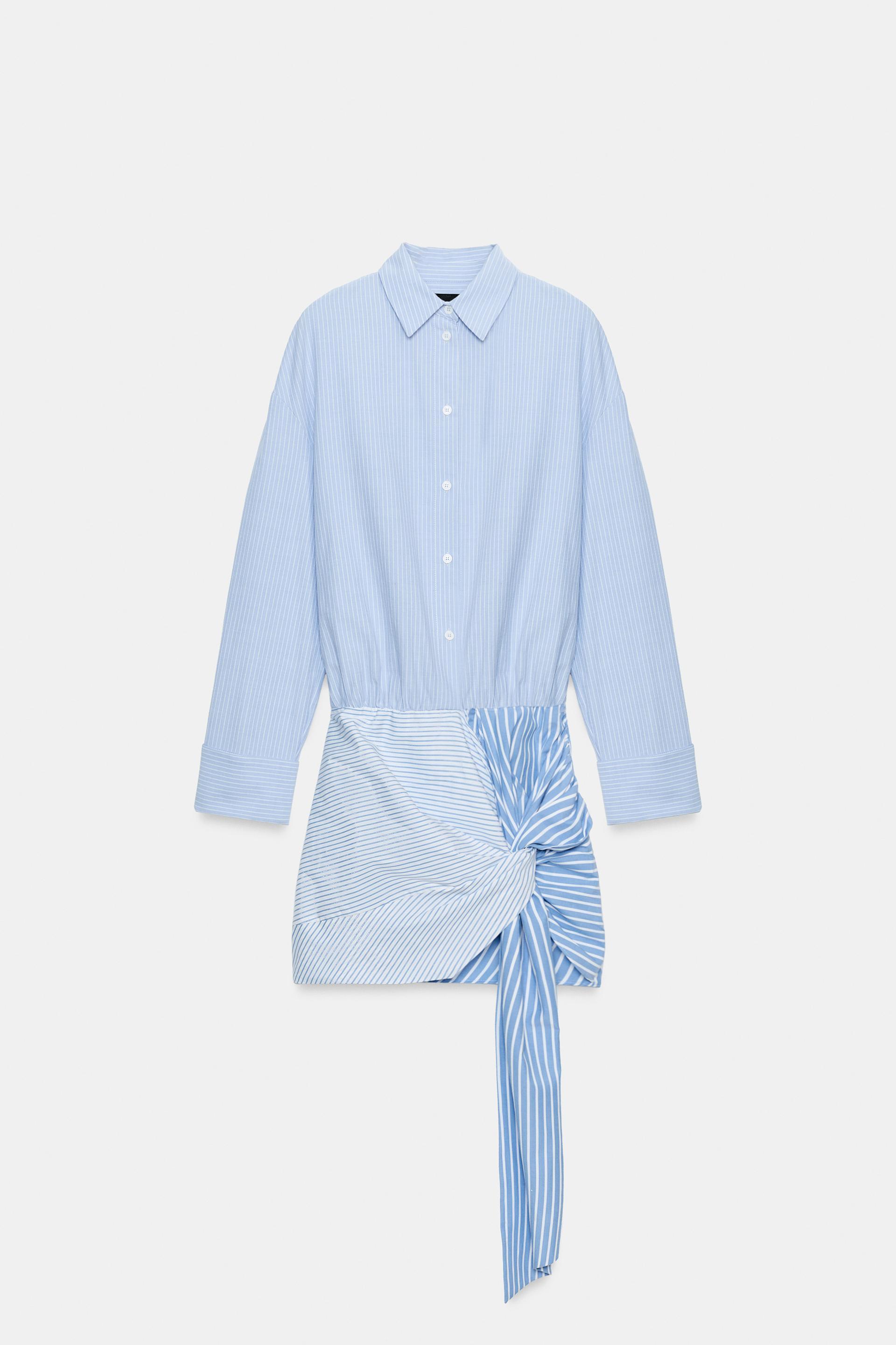 SHORT KNOTTED SHIRTDRESS by ZARA