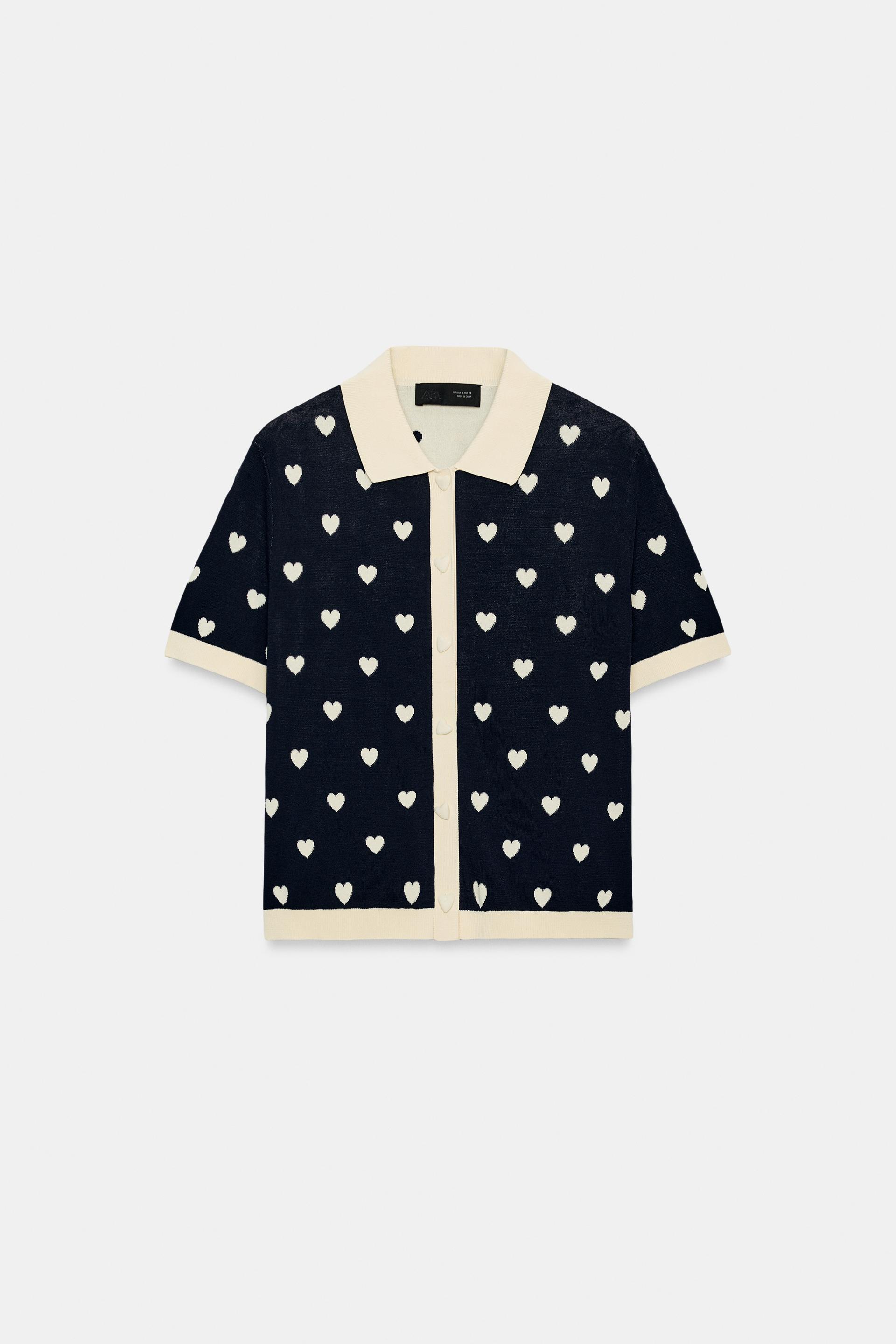 SHORT SLEEVE HEART CARDIGAN by ZARA