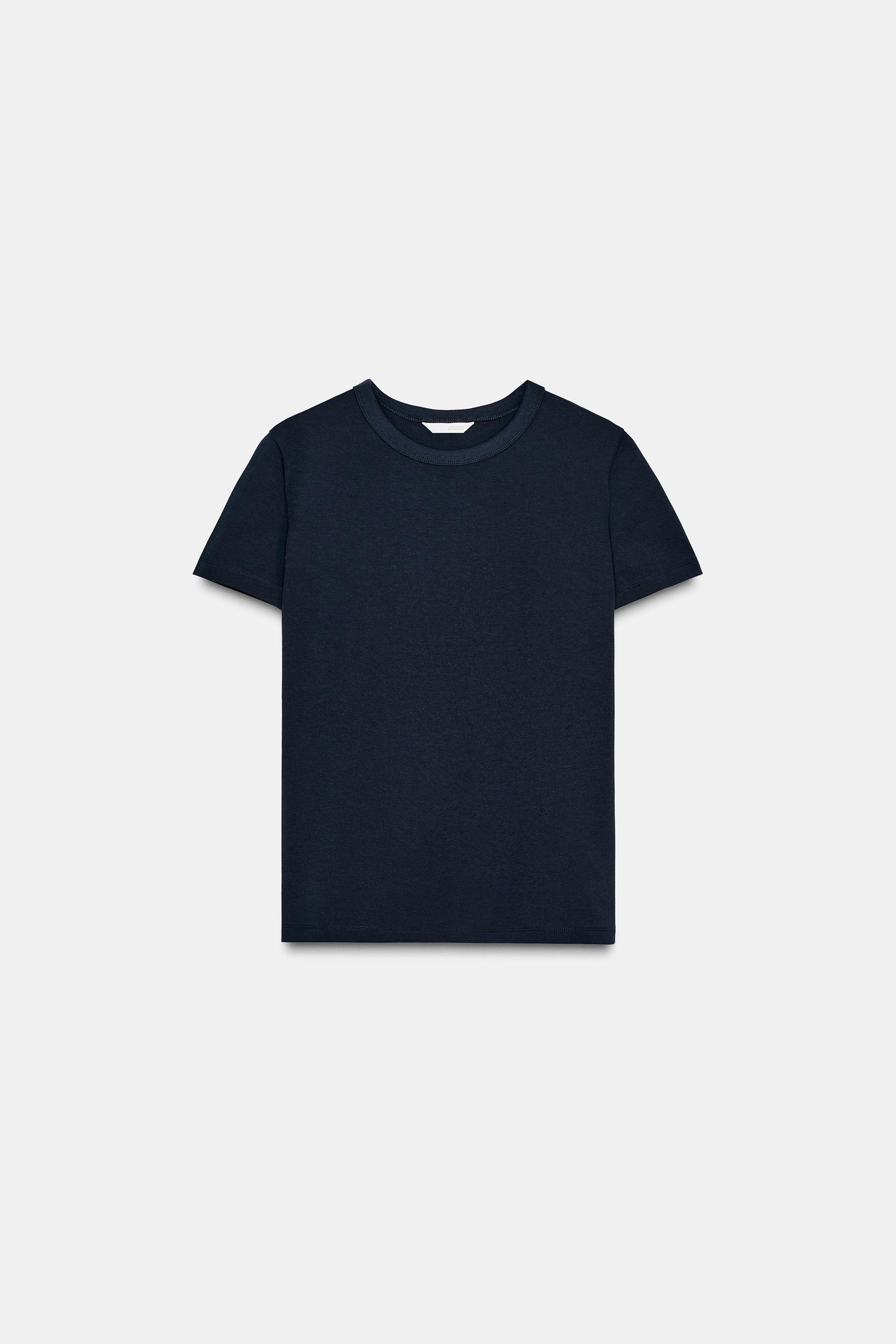 SHORT SLEEVE INTERLOCK T-SHIRT by ZARA
