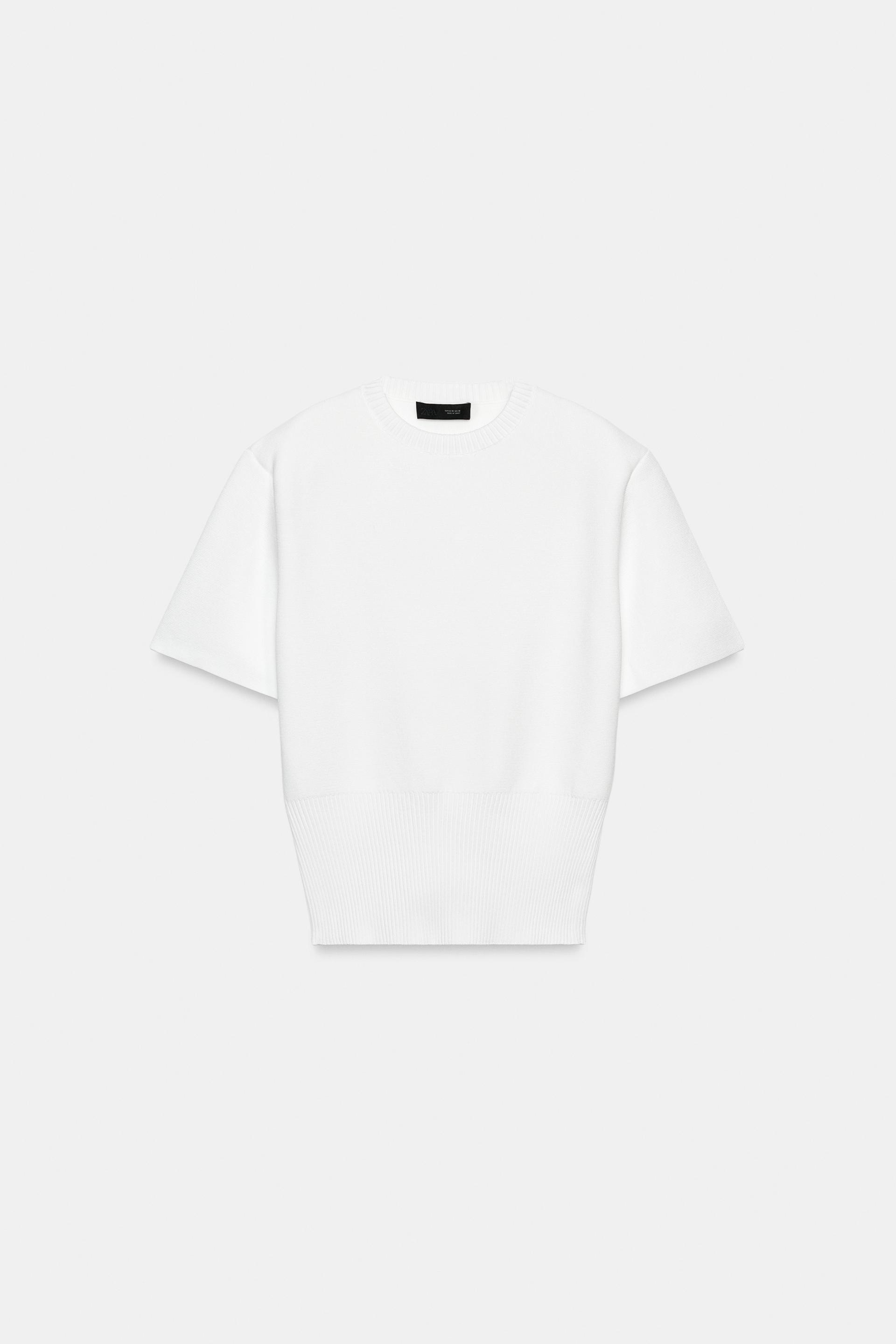 SHORT SLEEVE KNIT JUMPER WITH SHOULDER PADS by ZARA