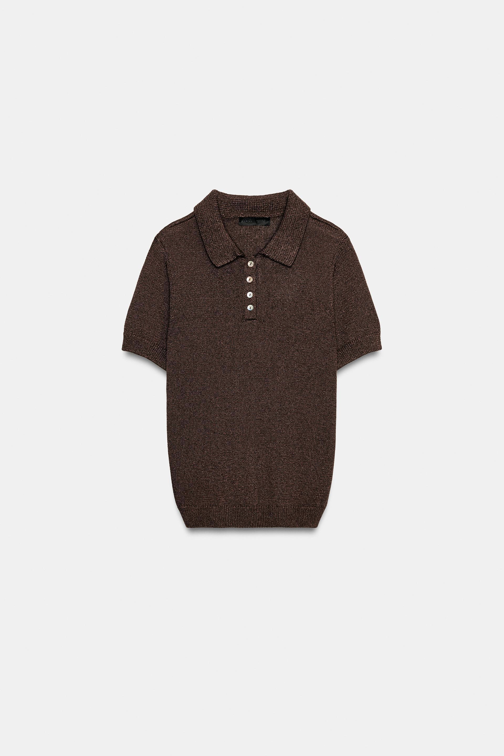 SHORT SLEEVE KNIT POLO by ZARA