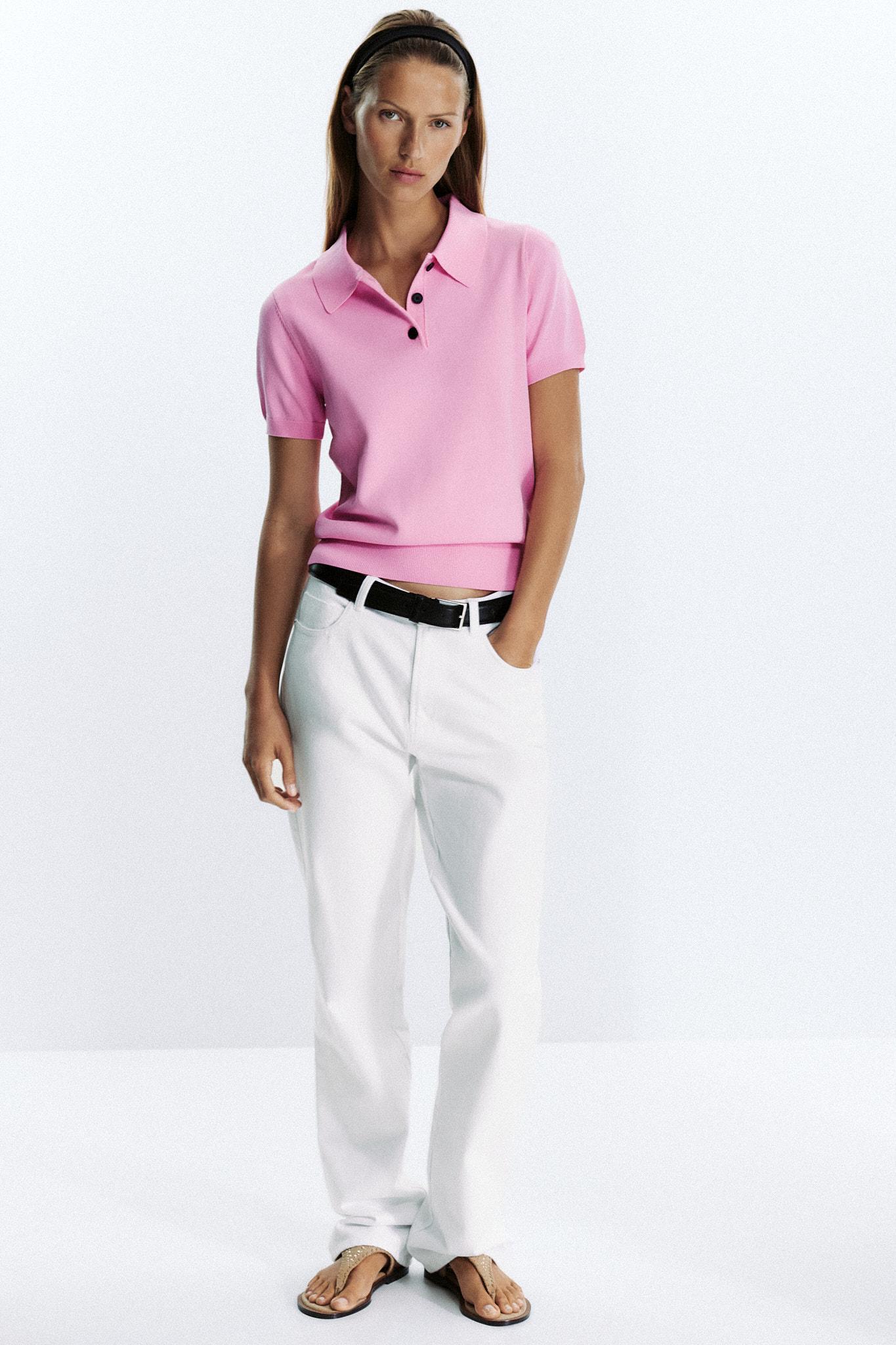 SHORT SLEEVE KNIT POLO SHIRT by ZARA