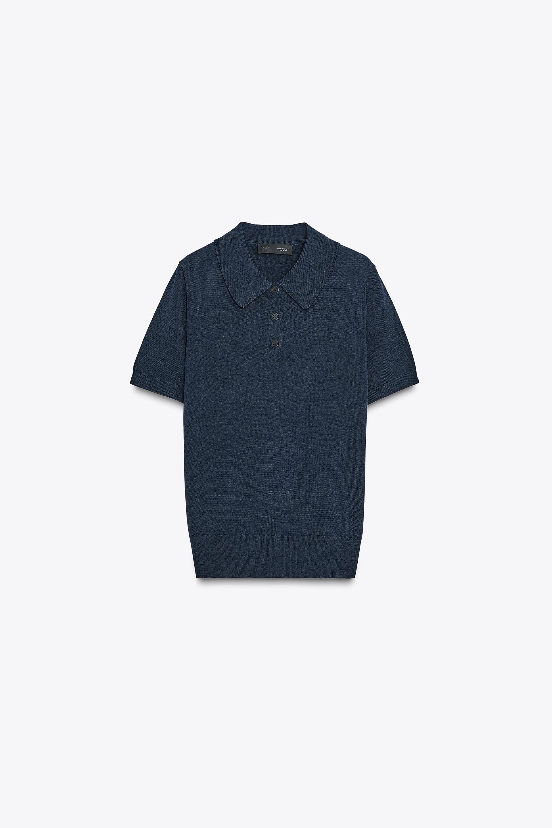 SHORT SLEEVE KNIT POLO SHIRT by ZARA