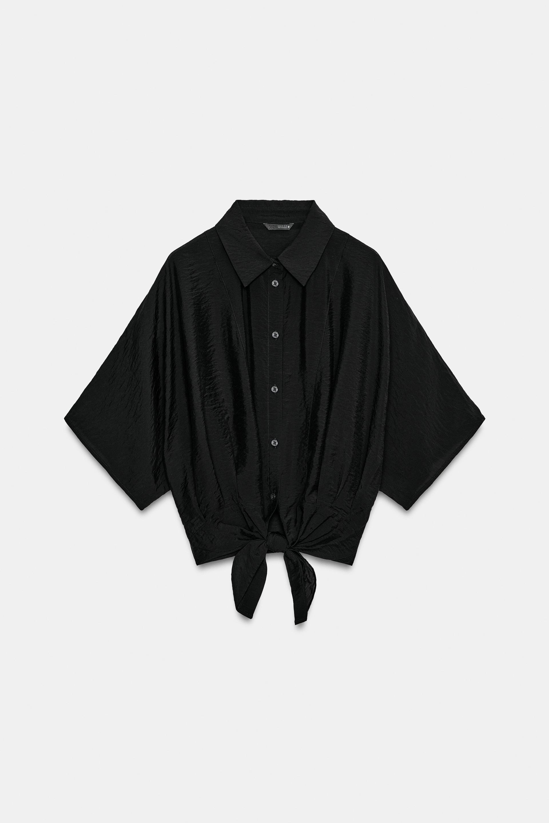 SHORT SLEEVE KNOT SHIRT by ZARA