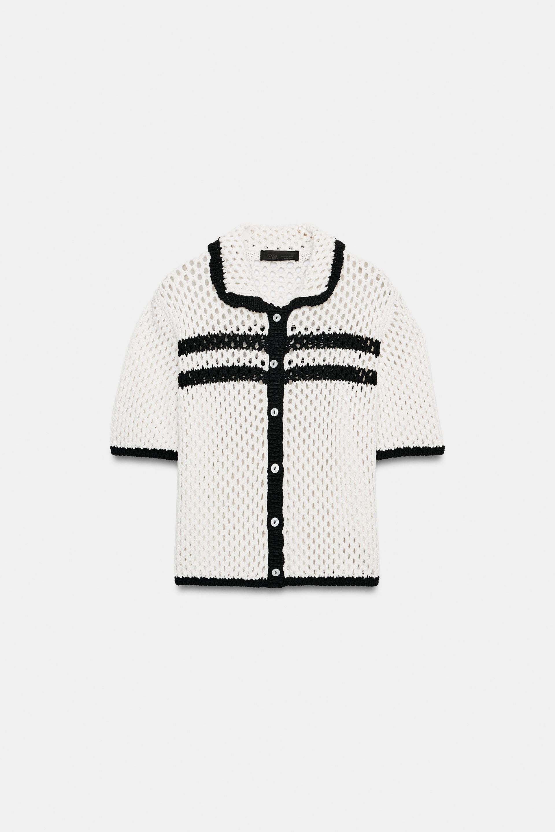 SHORT SLEEVE OPENWORK CARDIGAN by ZARA