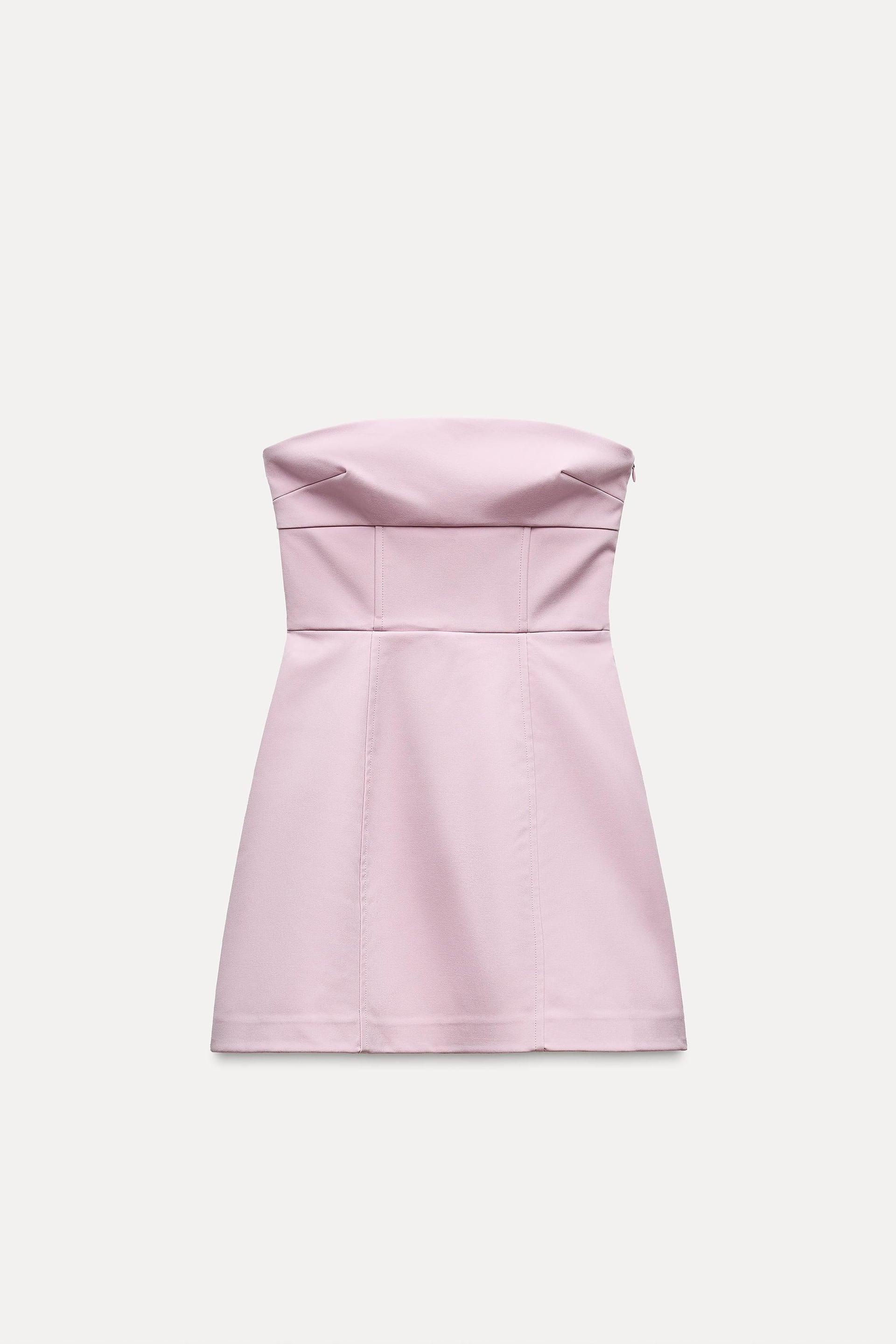 SHORT STRAPLESS BOW DRESS by ZARA